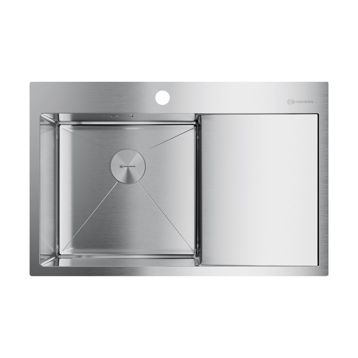Врезная кухонная мойка Omoikiri Akisame 78-IN-L нержавеющая сталь 4973060