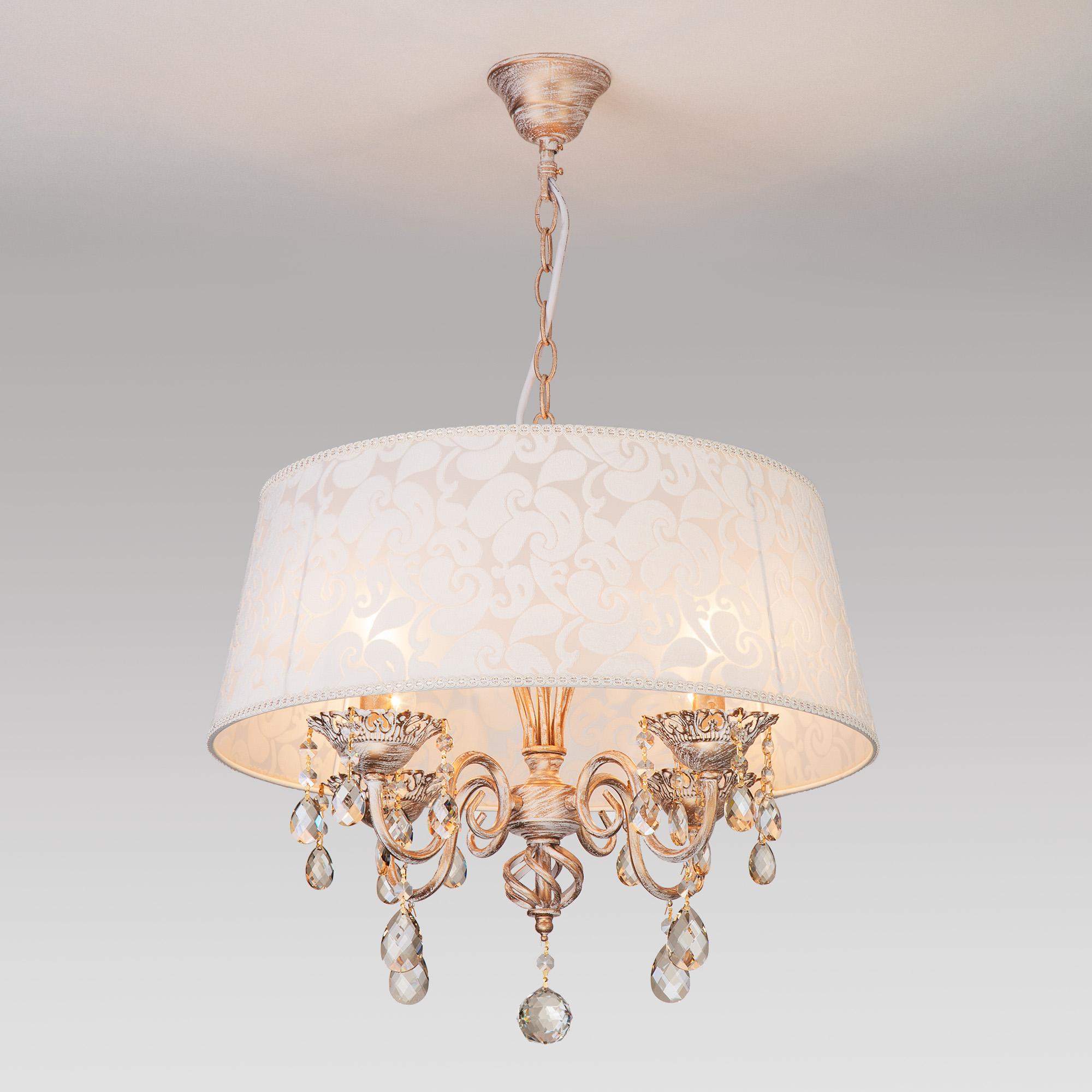 Люстра с хрусталем Eurosvet 10008/4 белый с золотом