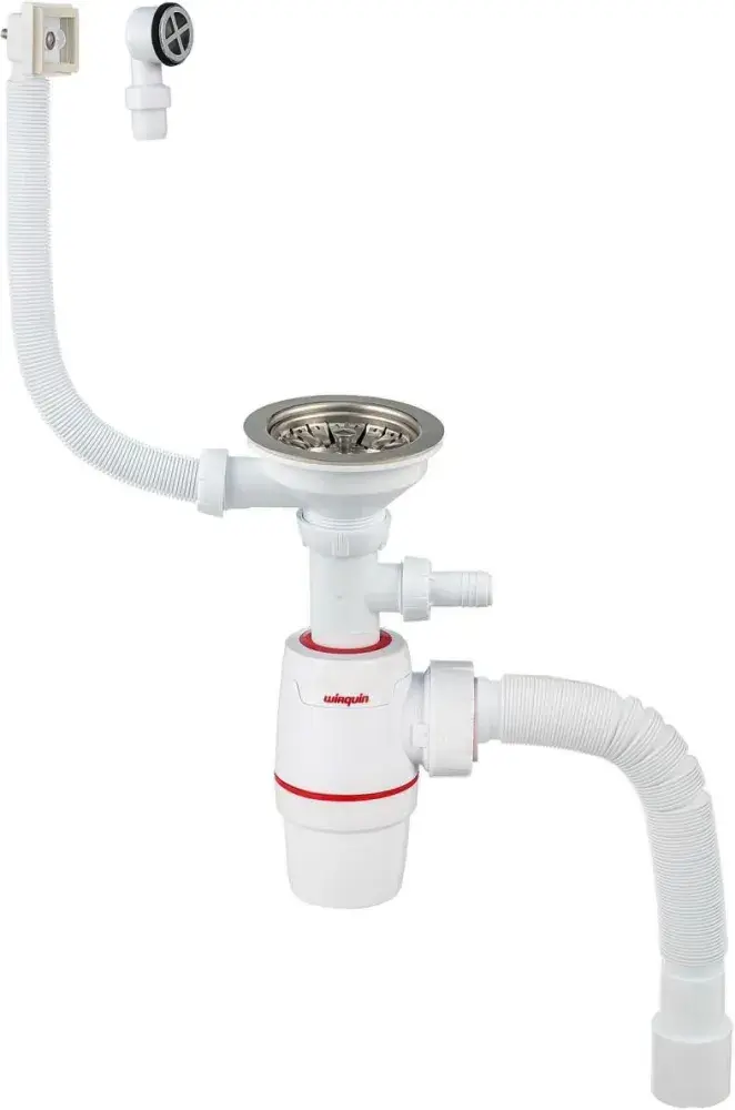 Сифон с гофротрубой Wirquin Neo с отводом для стиральной или посудомоечной машины 30987091