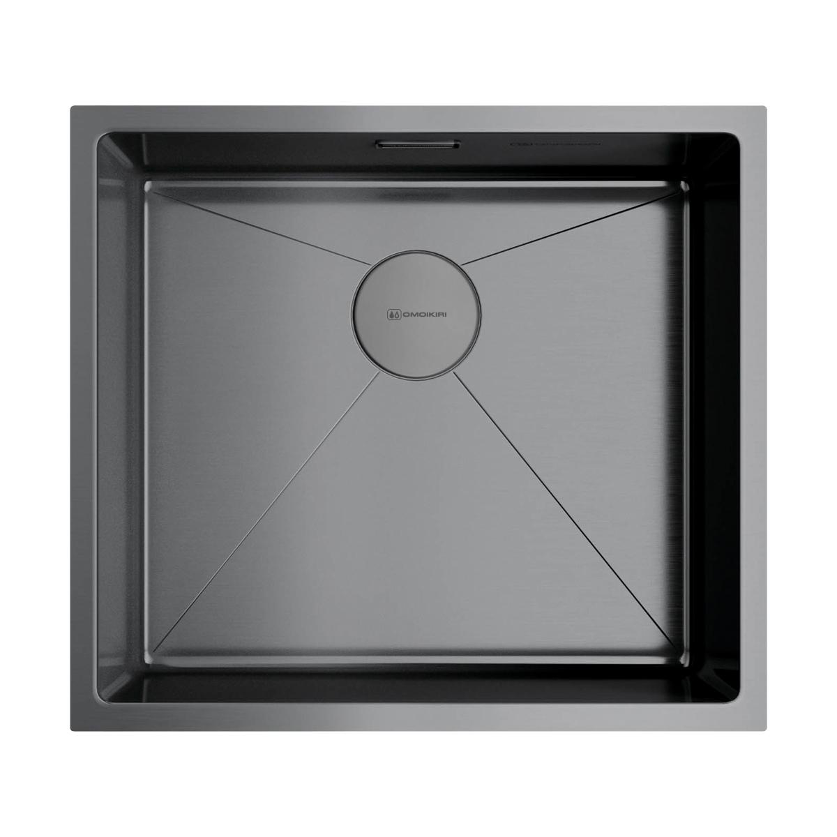 Интегрированная кухонная мойка Omoikiri Taki 49-U/IF-GM вороненая сталь 4973524