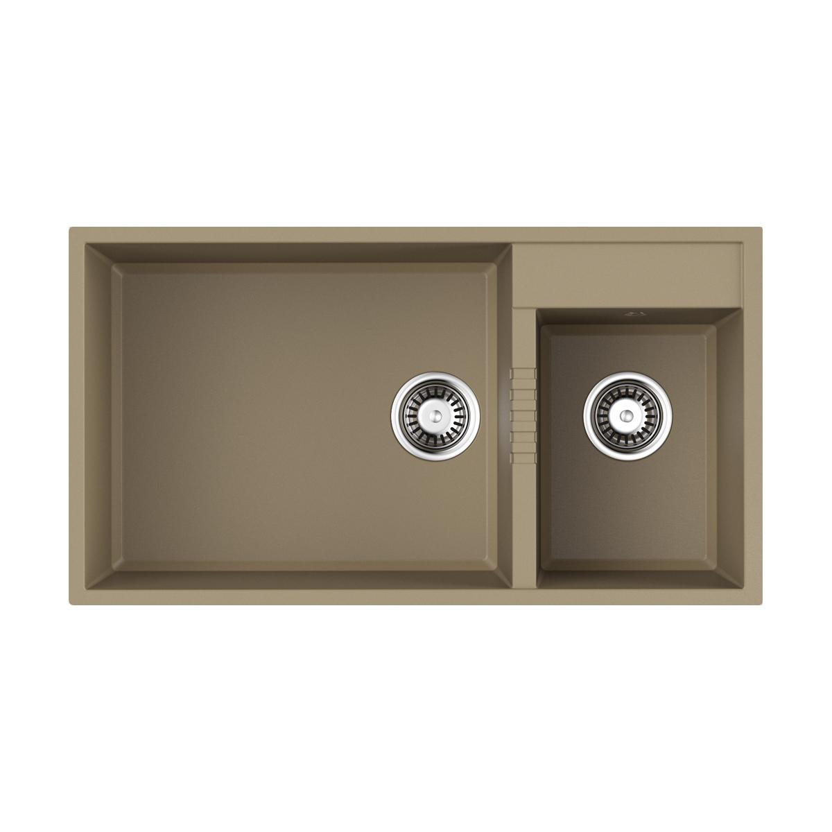 Врезная кухонная мойка Omoikiri Tedori 85-2-U-SA бежевый 4993942