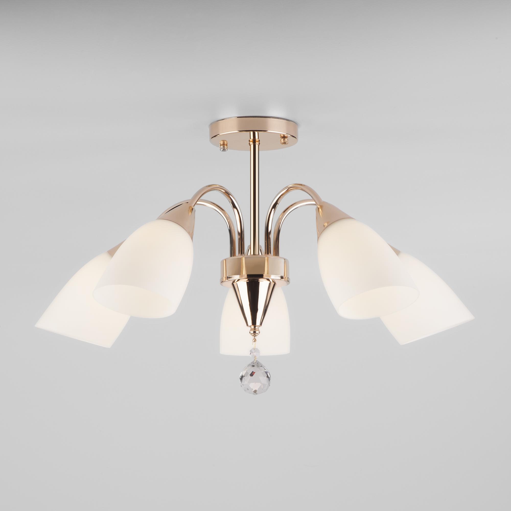 Потолочная люстра со стеклянными плафонами Eurosvet 30149/5 золото