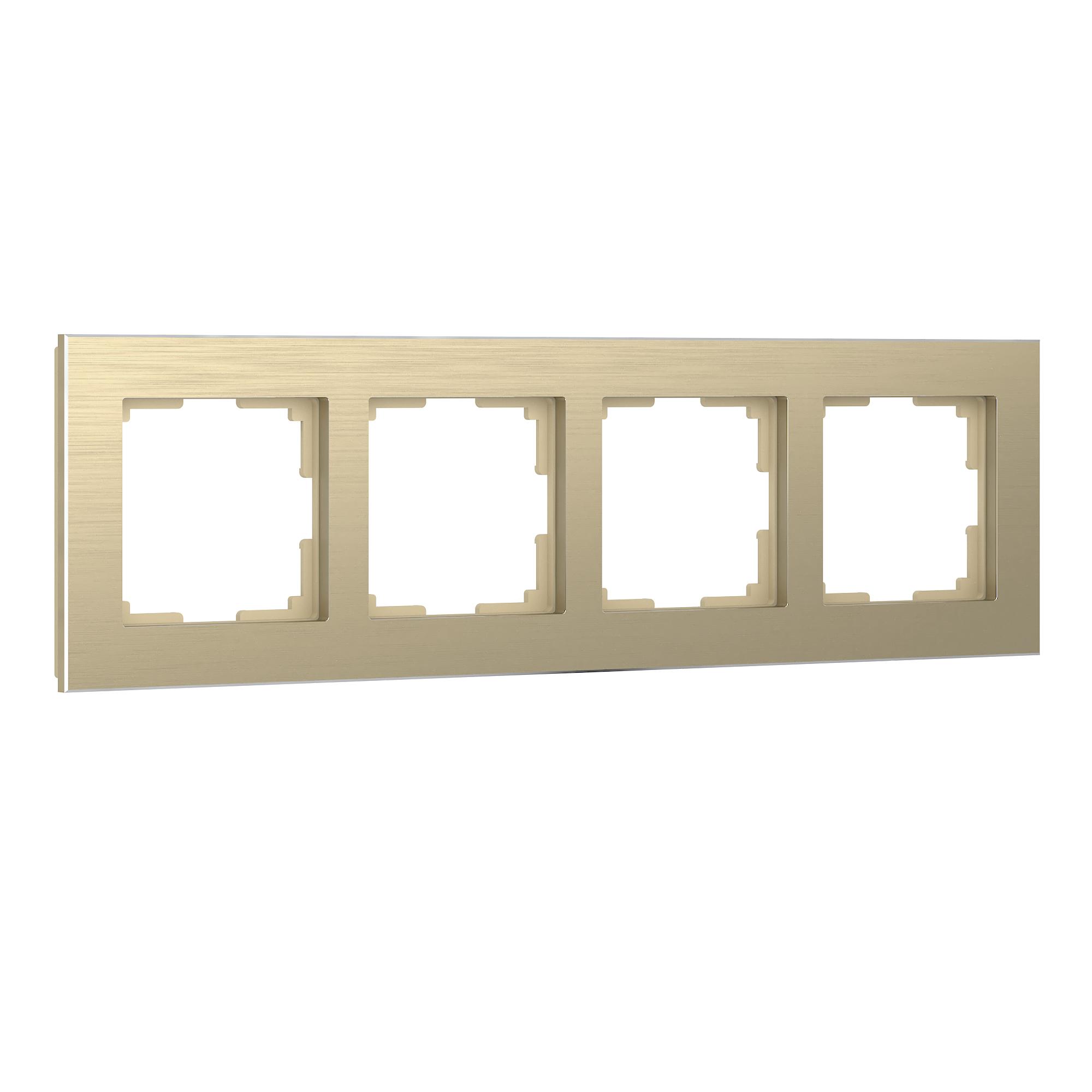 Рамка на 4 поста шампань алюминий Werkel W0041711