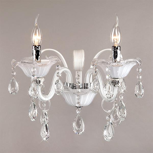 Хрустальный бра Bogate's 125/2 белый/хром