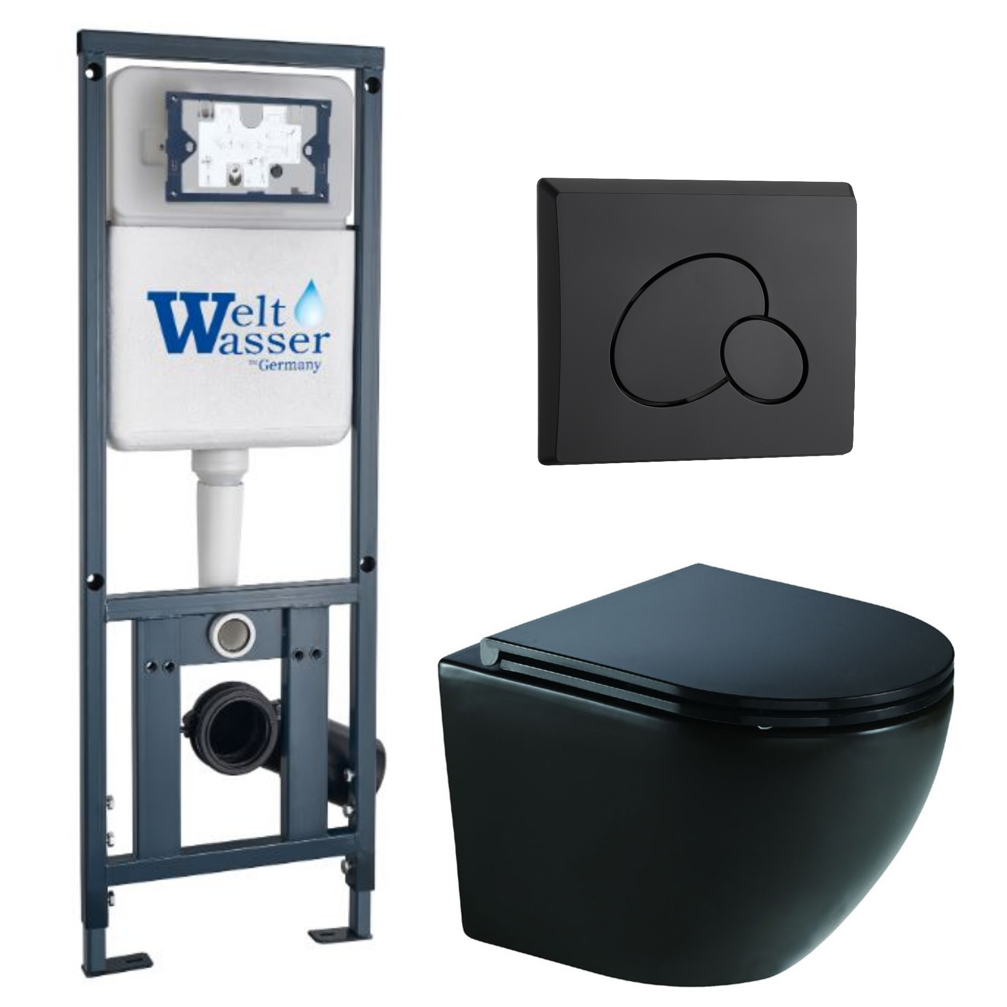 Комплект WeltWasser 10000010955 Merzbach 041 XL MT-BL + Marberg 410 + Marberg 410 RD MT-BL