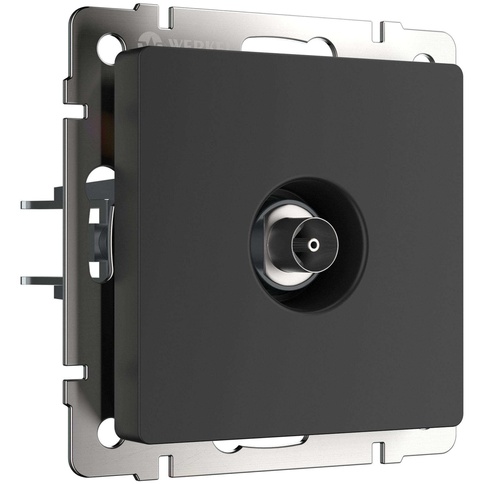 ТВ-розетка проходная черный матовый Werkel WL08-TV-2W