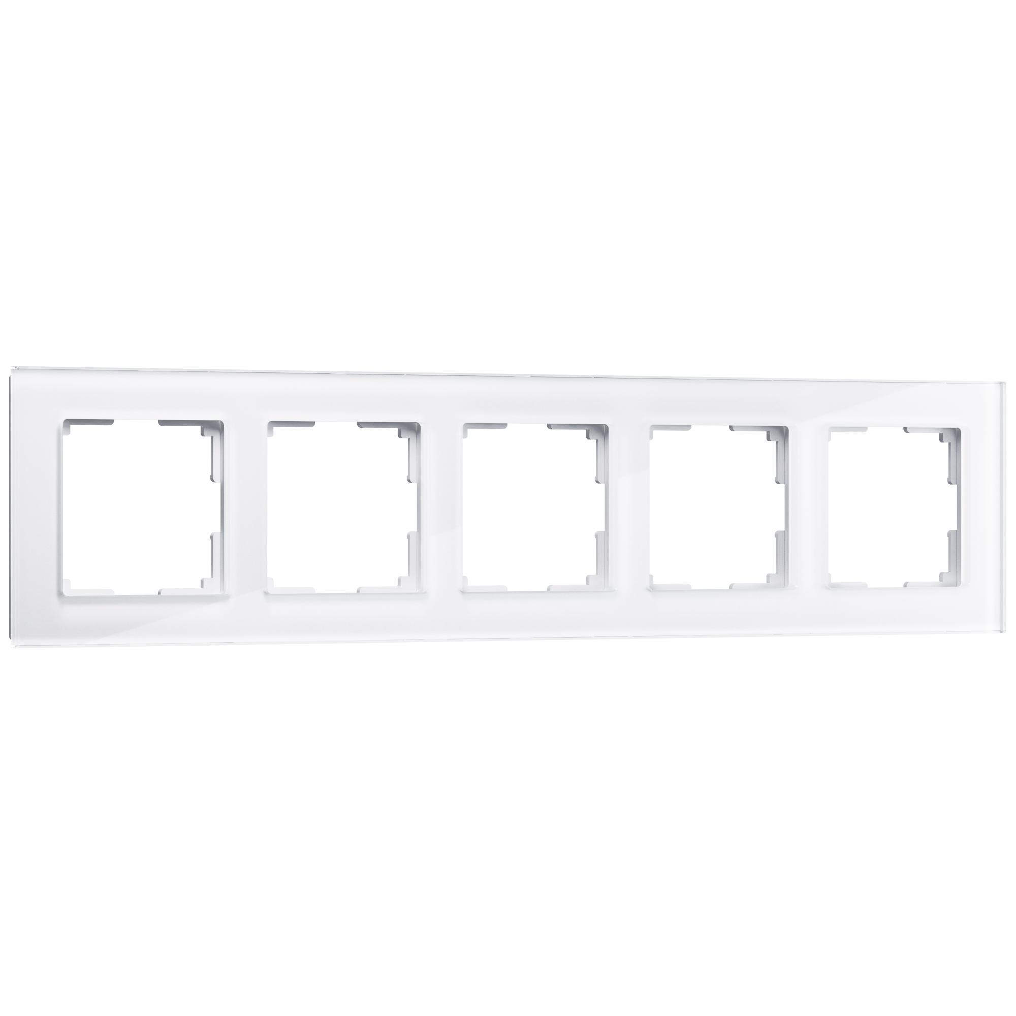 Рамка на 5 постов белый/стекло Werkel W0051101