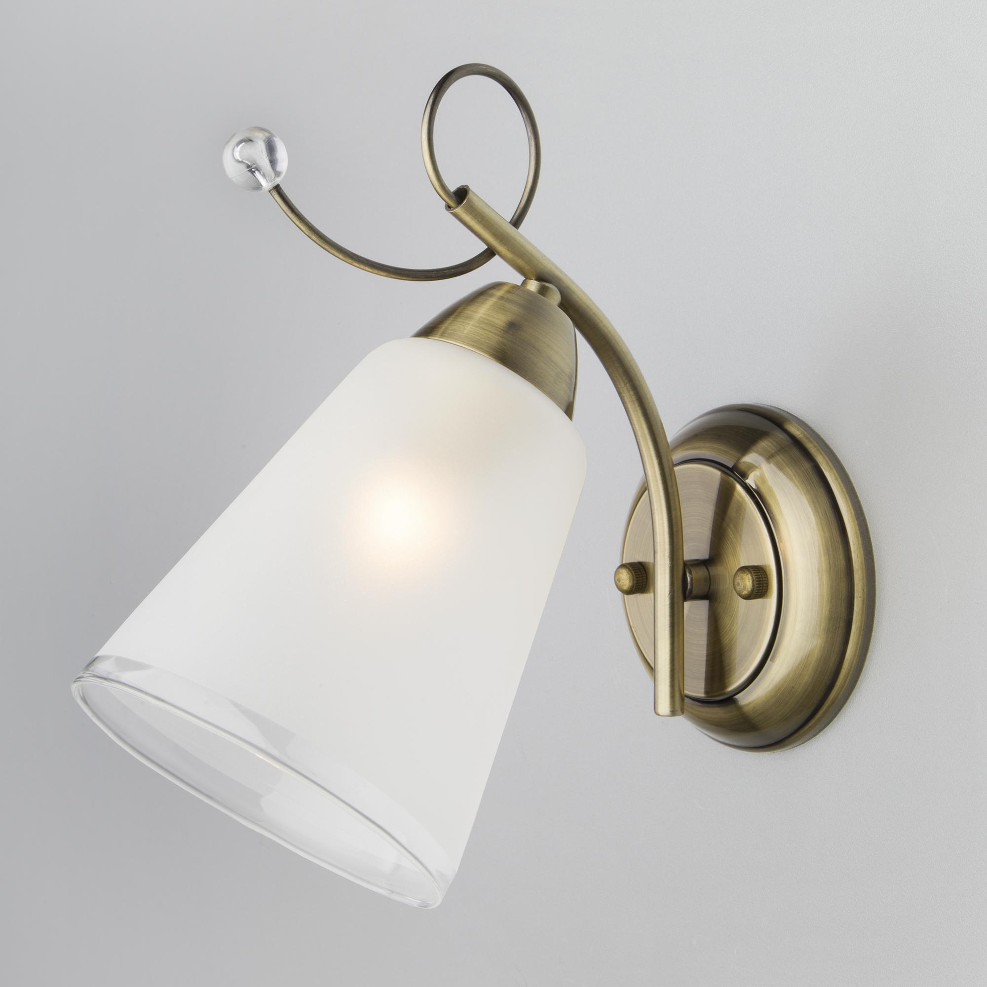 Бра со стеклянным плафоном Eurosvet 30150/1 античная бронза