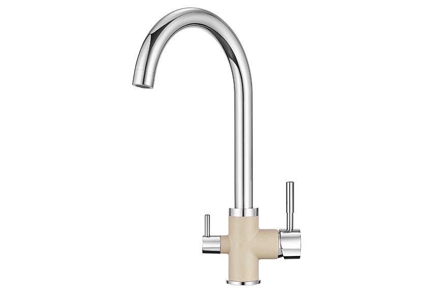 Смеситель для кухни (мойки) Granula 3168 xром/песок