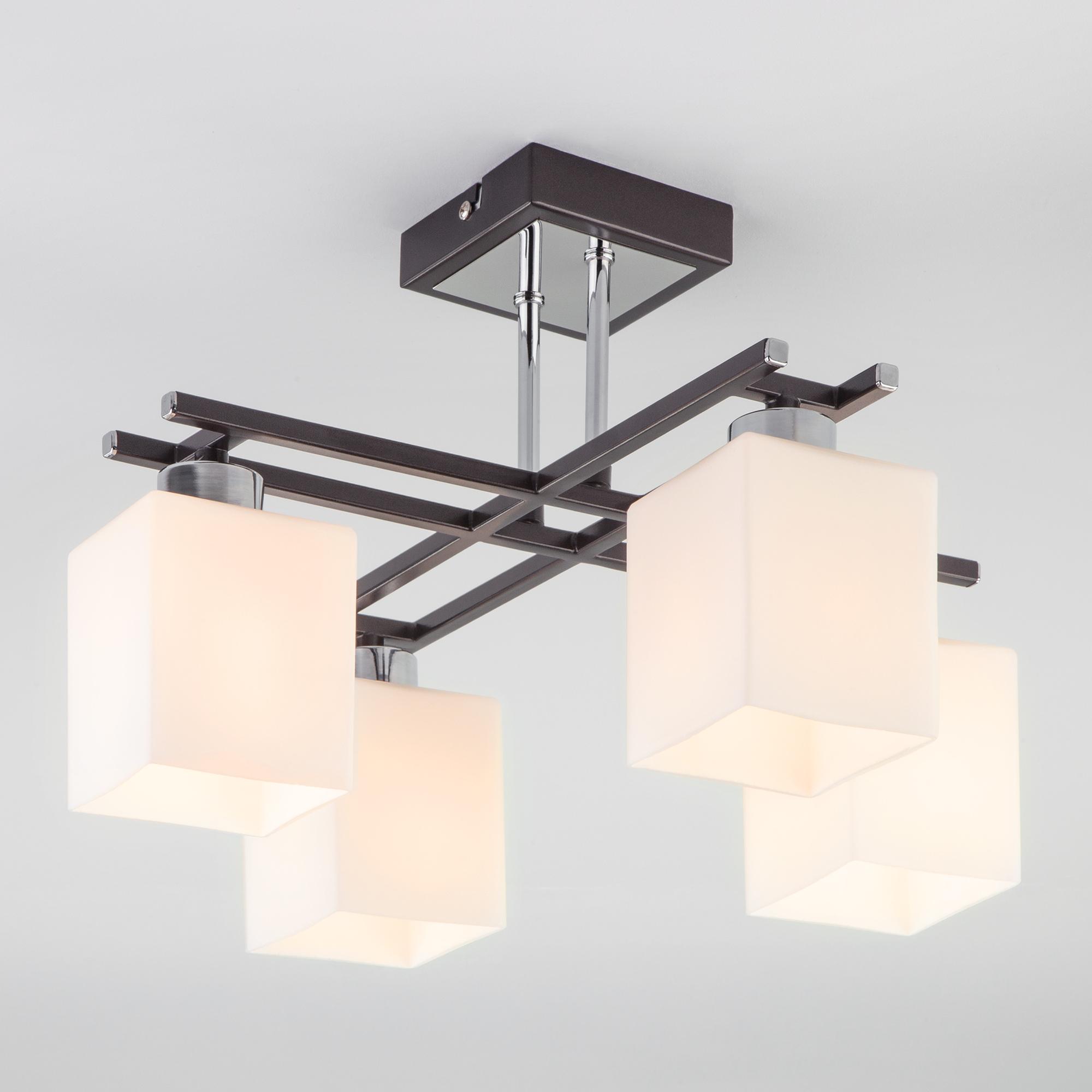 Люстра с плафонами Eurosvet 70018/4 хром/венге