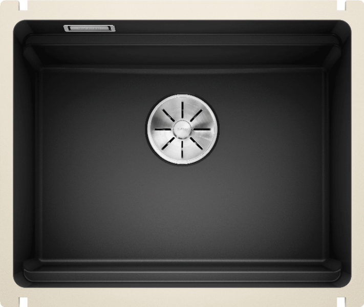 Врезная кухонная мойка Blanco BLANCO ETAGON 500-U керамика PuraPlus черный