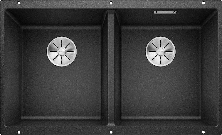 Врезная кухонная мойка Blanco SUBLINE 350/350-U SILGRANIT PuraDur антрацит