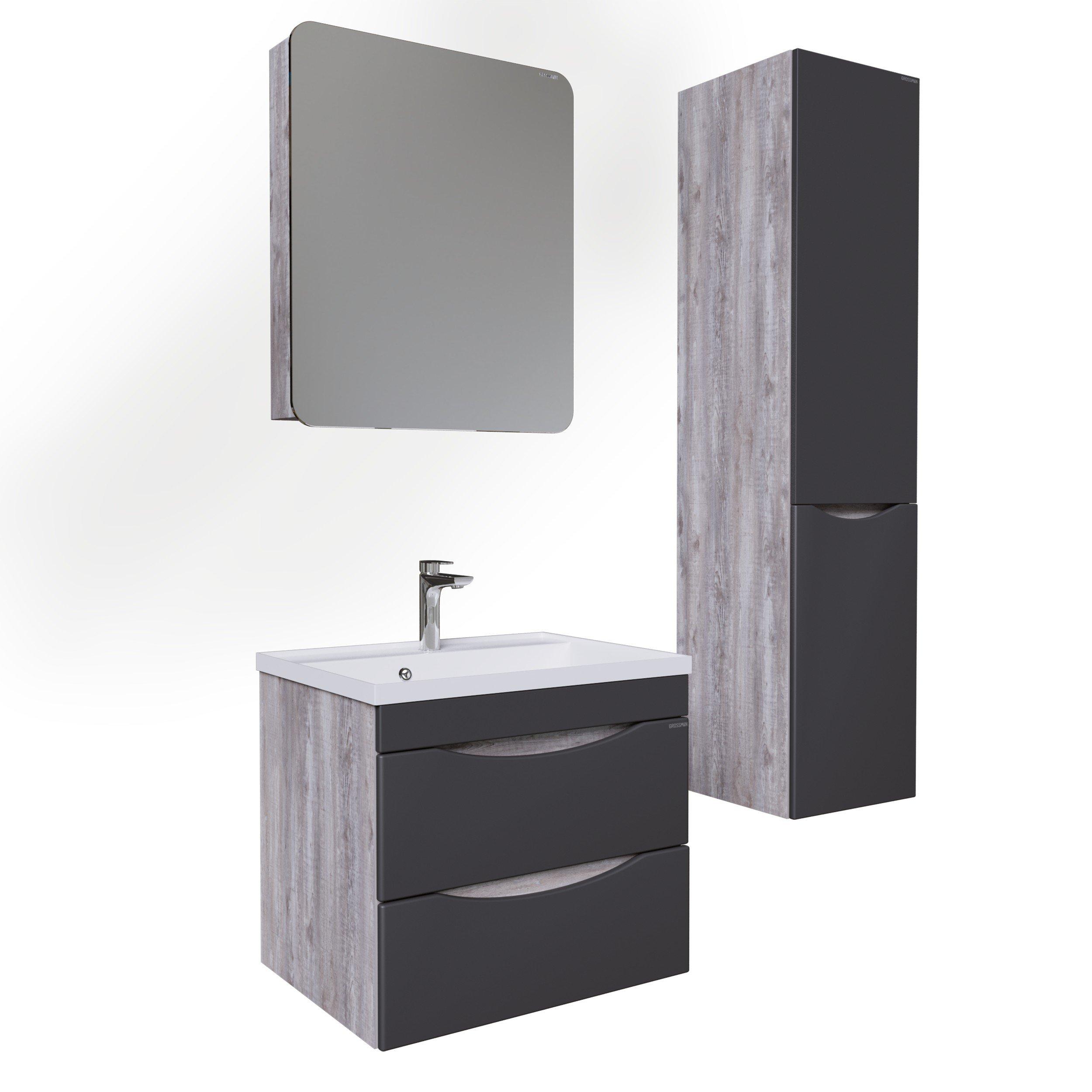 Тумба подвесная Grossman Талис-60 см 106008 пайн/серая