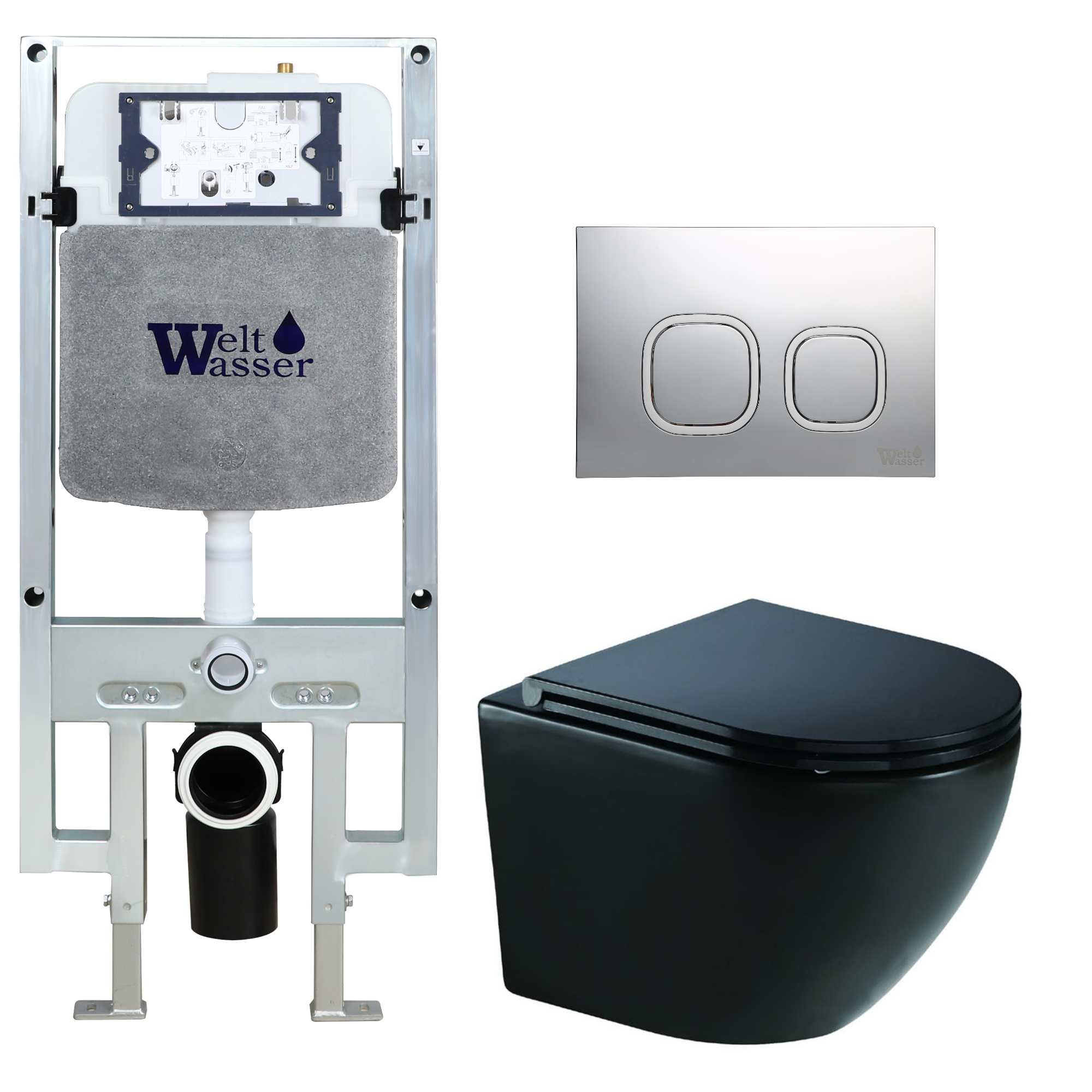 Комплект WeltWasser 10000010940 Merzbach 041 XL MT-BL + Amberg 497 ST + Amberg RD-MT CR