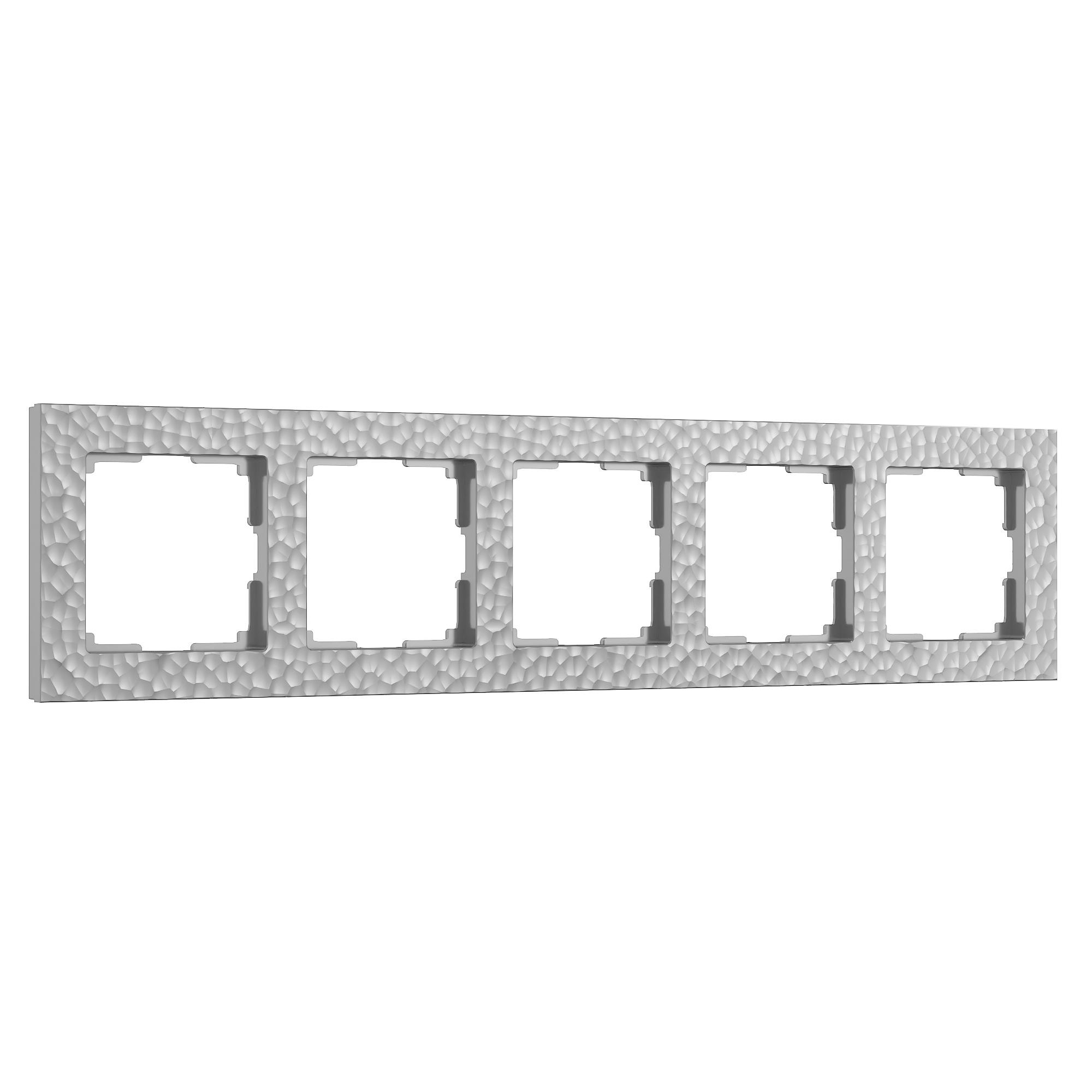 Рамка на 5 постов серебряный Werkel W0052406