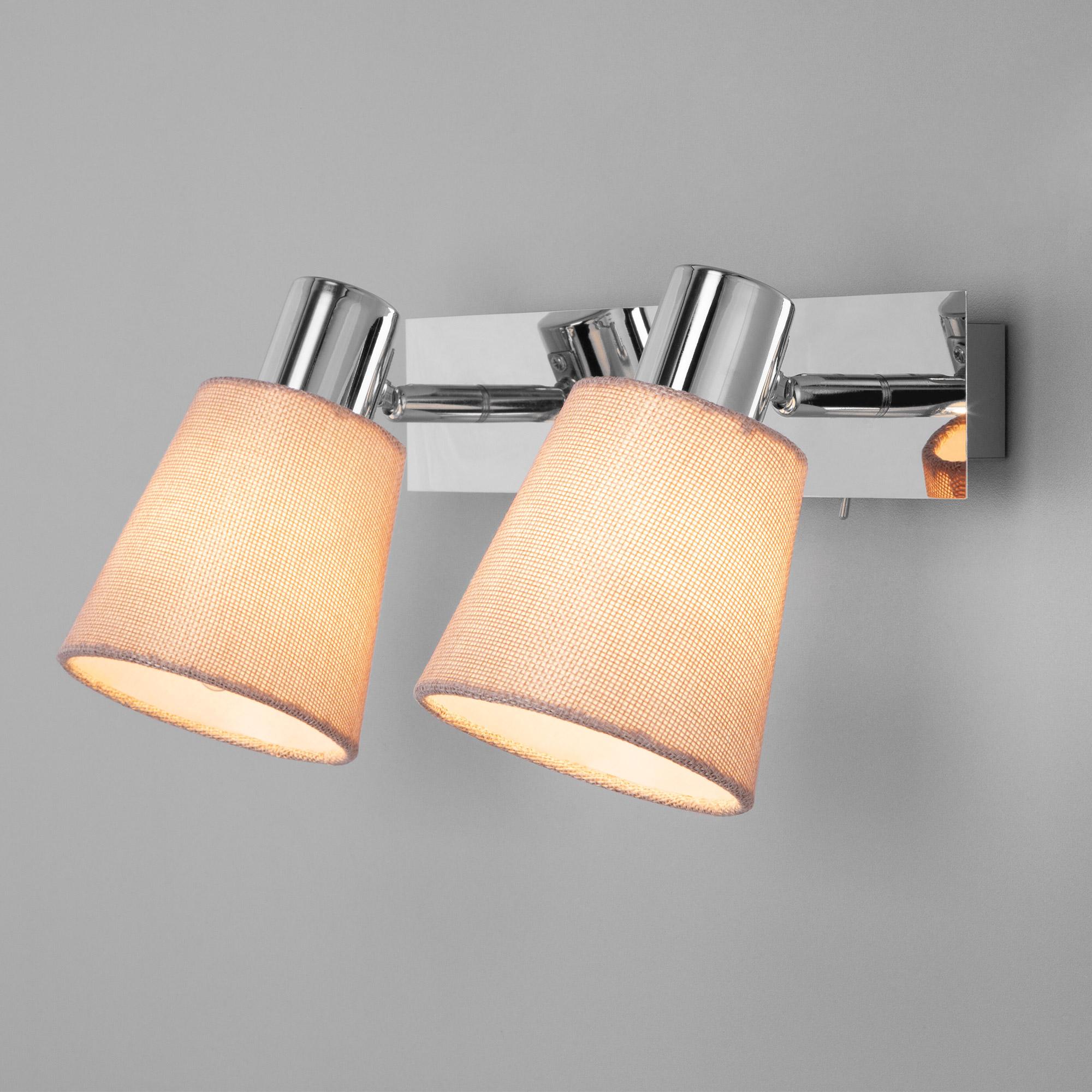 Настенный светильник с выключателем Eurosvet 20080/2 хром/бежевый