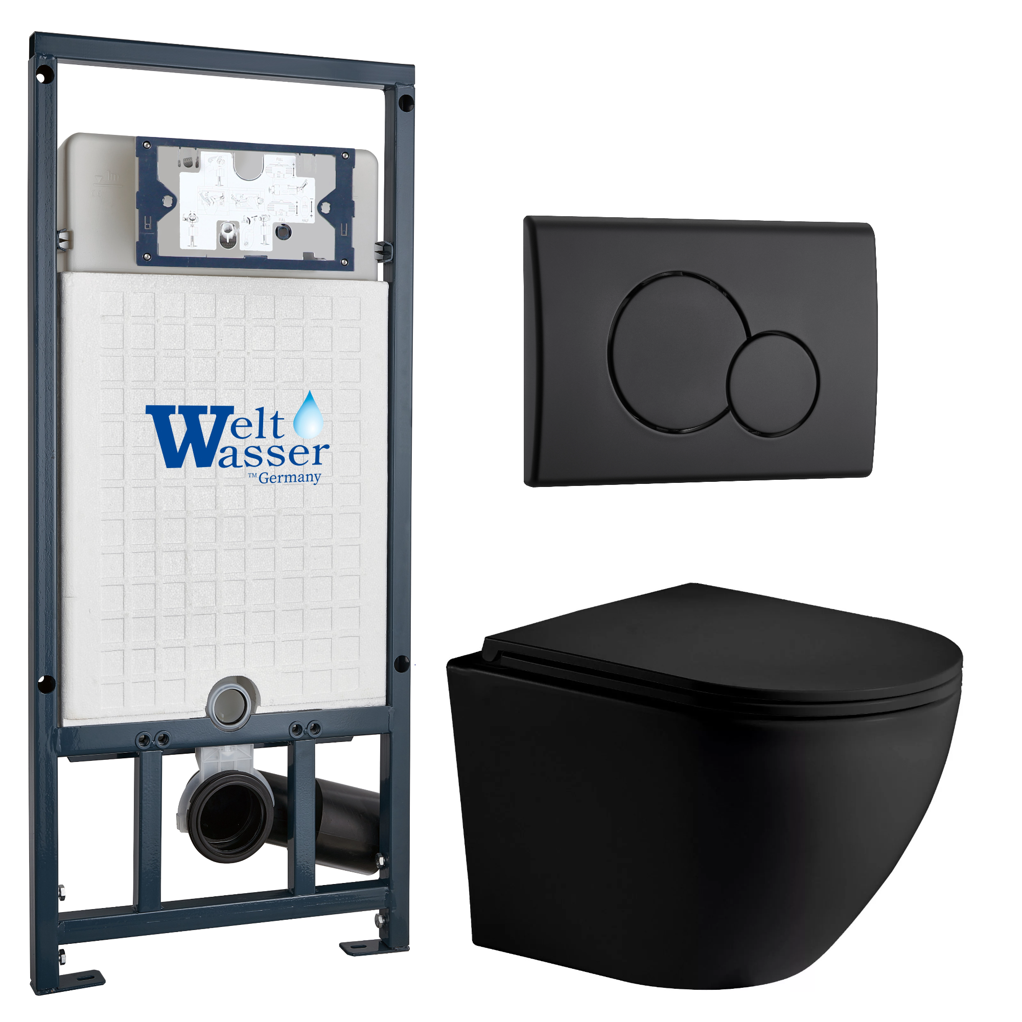 Комплект WeltWasser 10000011359 Merzbach 043 MT-BL + Marberg 507 + Marberg 507 RD MT-BL