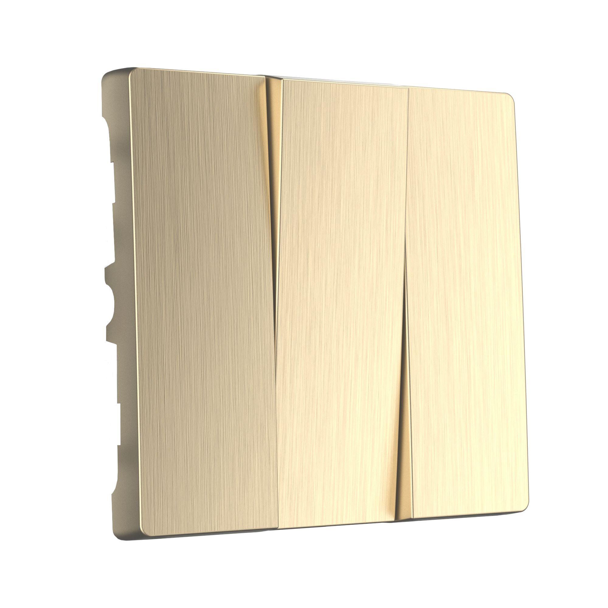 Набор клавиш для выключателя трехклавишного шампань рифленый Werkel W1139010