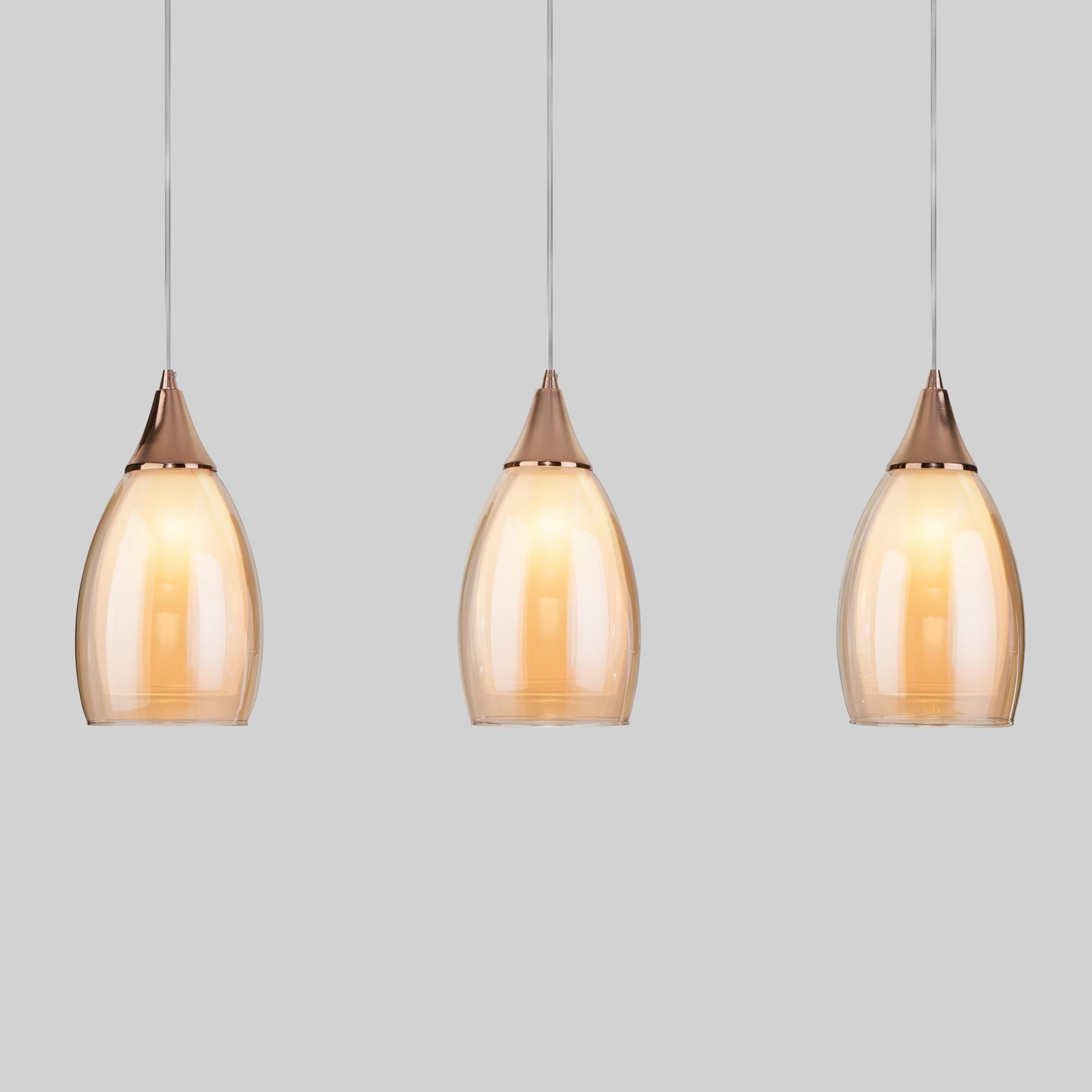 Подвесной светильник со стеклянными плафонами Eurosvet 50285/3 золото