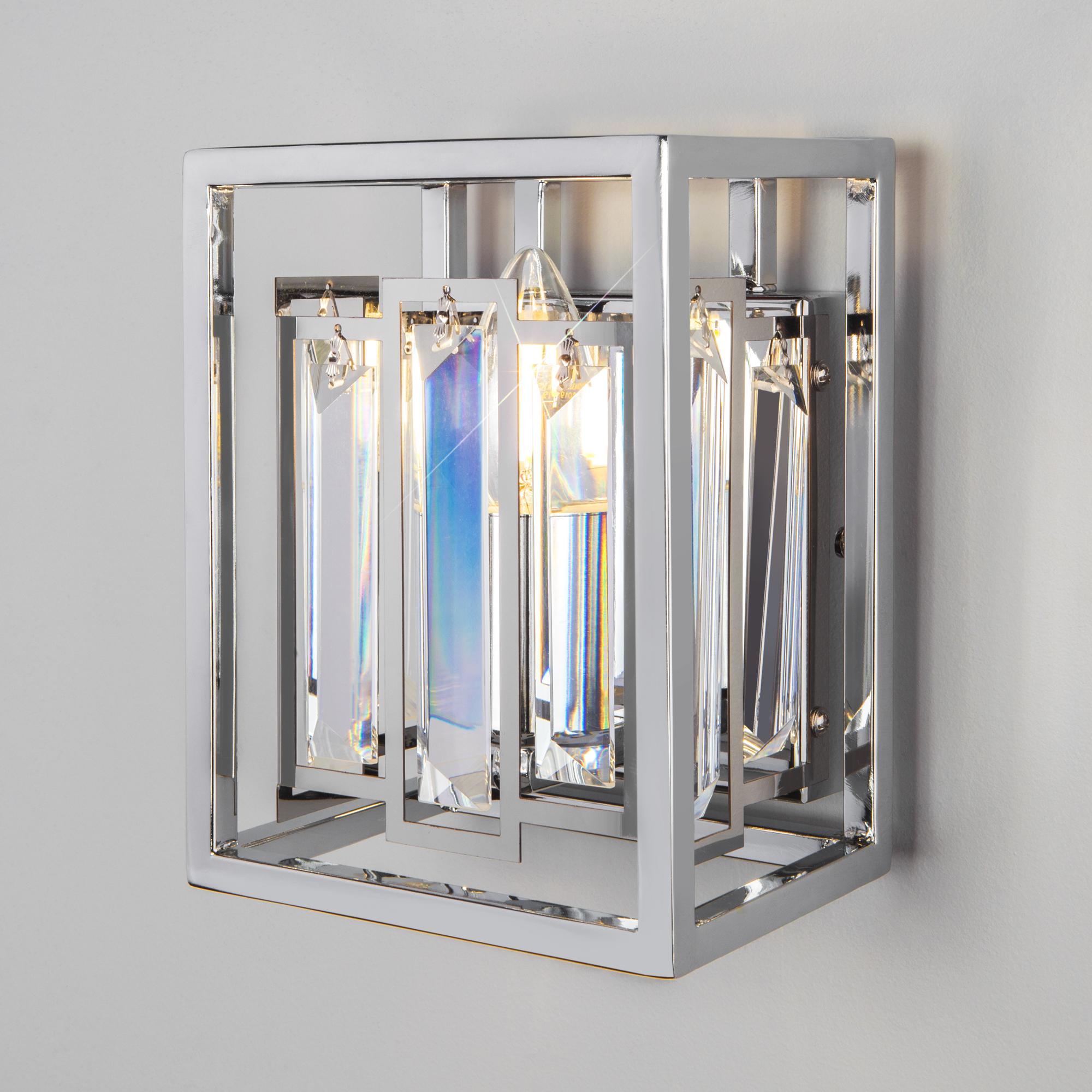 Настенный светильник с хрусталем Bogate's 312/1 хром