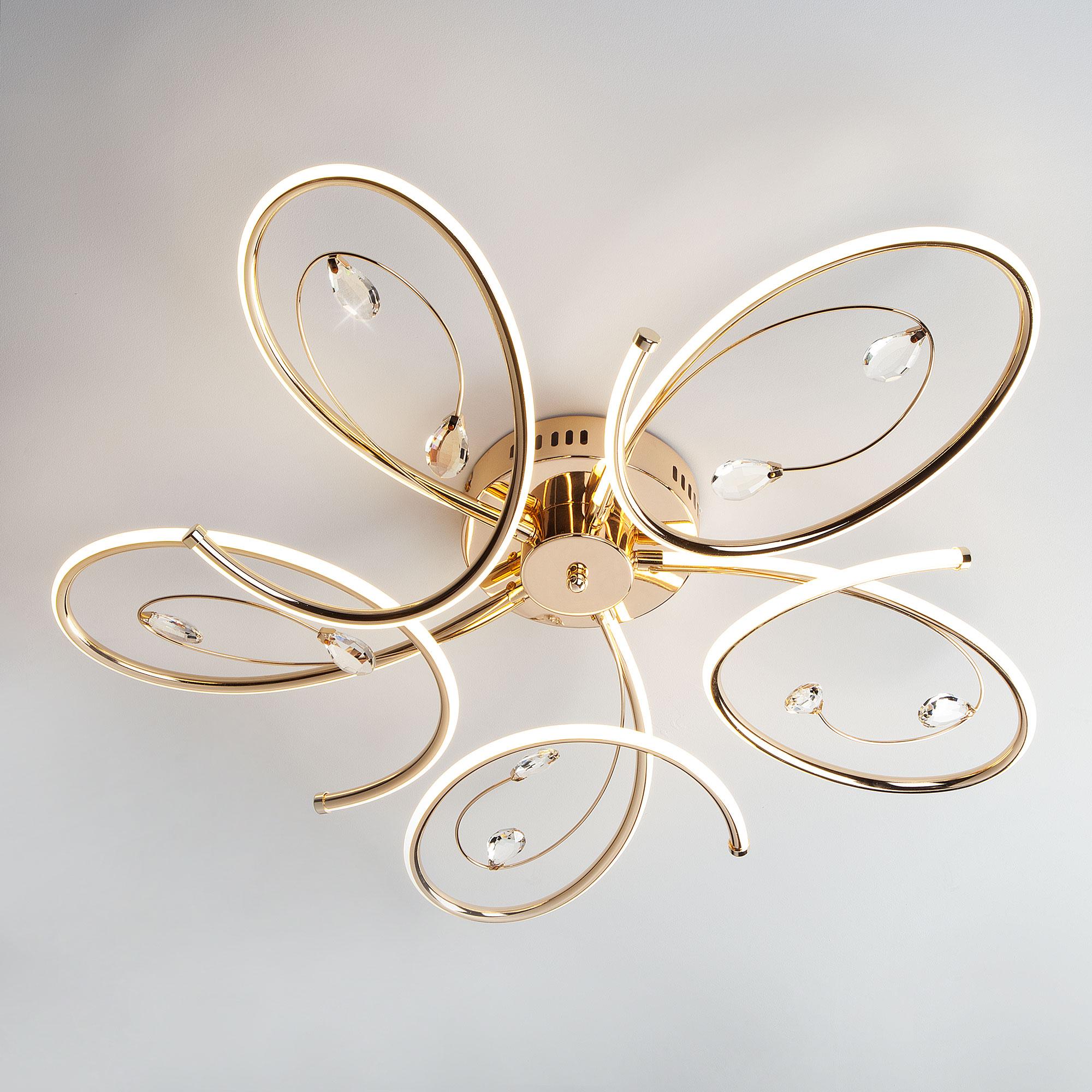 Светодиодный потолочный светильник Eurosvet 90099/5 золото