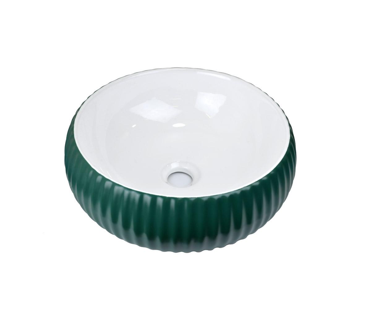 Раковина-чаша Bronze de Luxe изумрудная/белая 1382