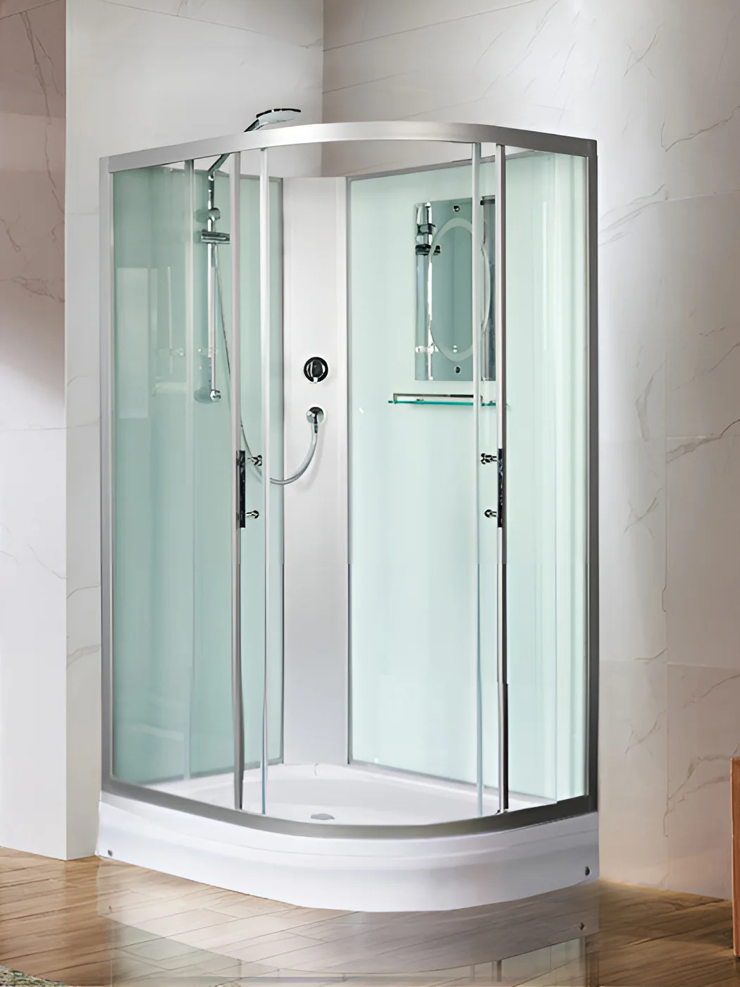 Душевая кабина WeltWasser WW500 Werra XL 1201 L 90/120/225 без крыши, прозрачное стекло, средний под