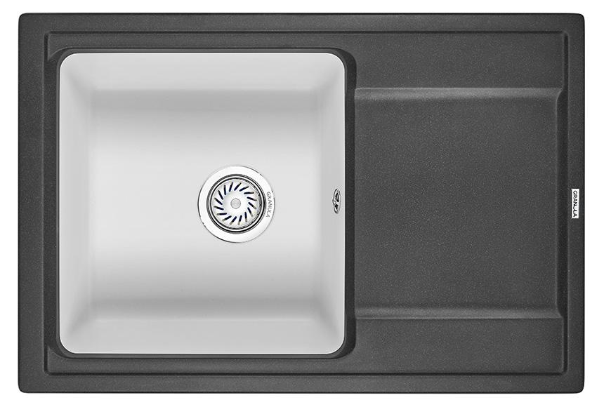 Кухонная мойка Granula Hi-74 чёрный-арктик