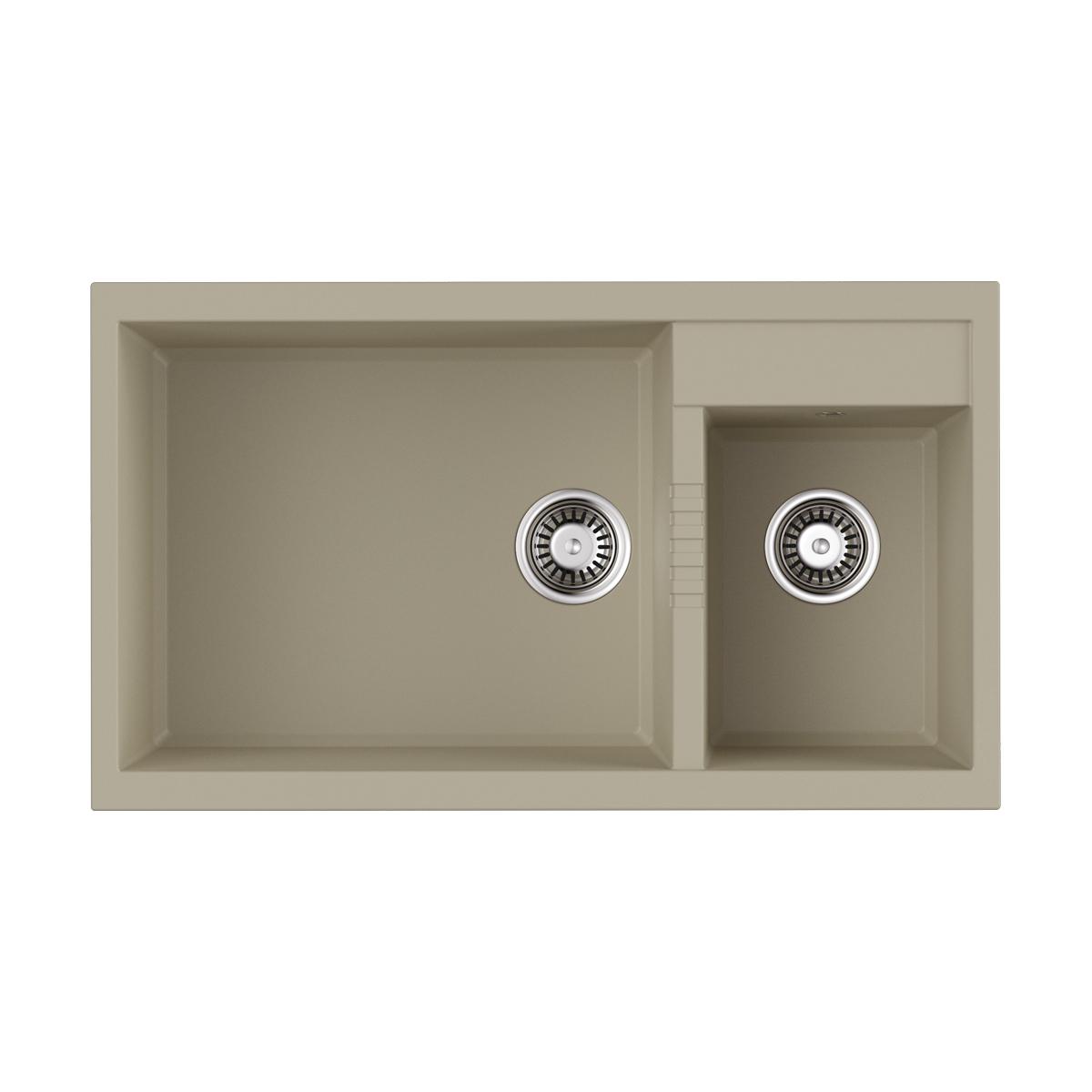 Врезная кухонная мойка Omoikiri Tedori 86-2-LB-BE ваниль 4993933