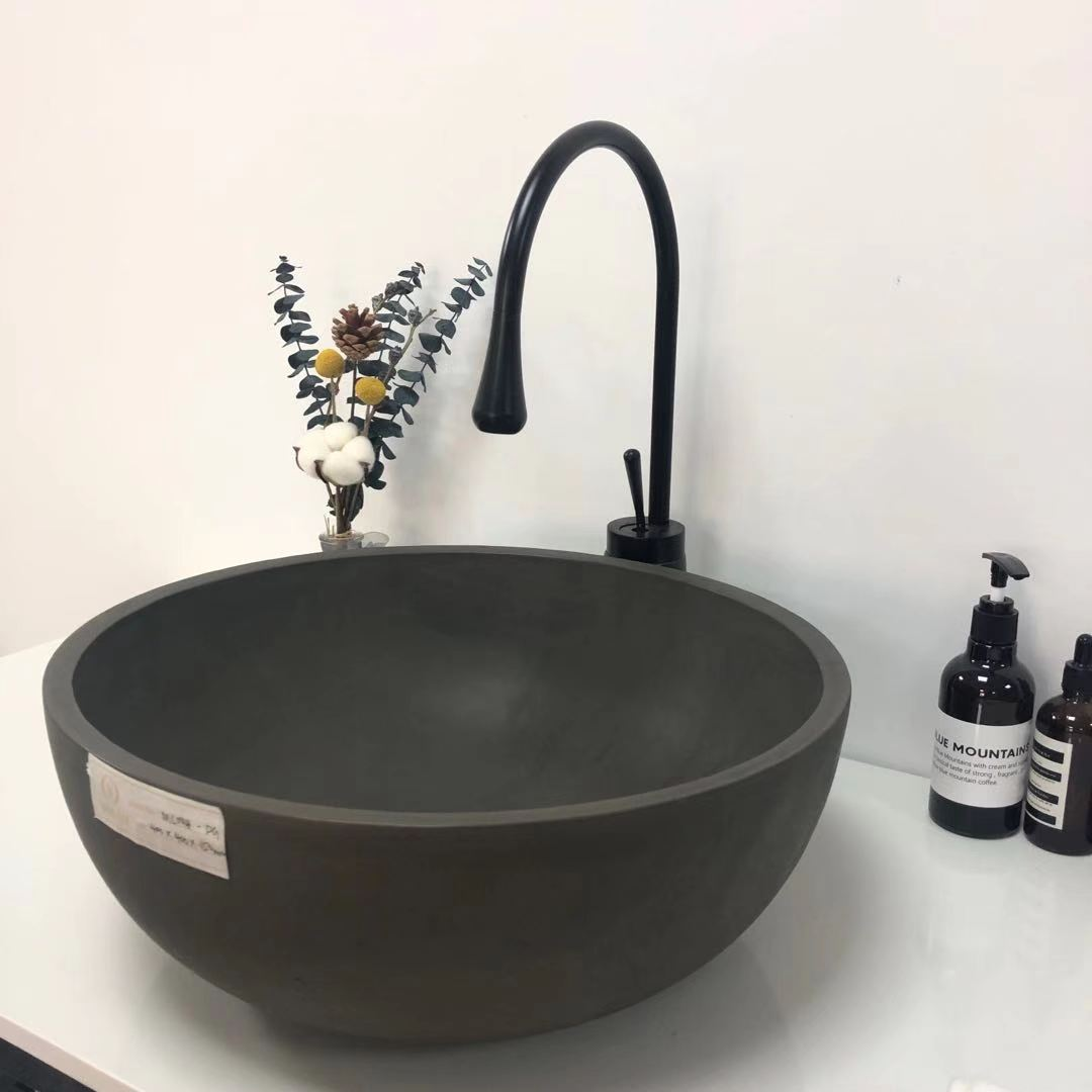 Раковина накладная Raval из бетона RB004-DG темно-серая