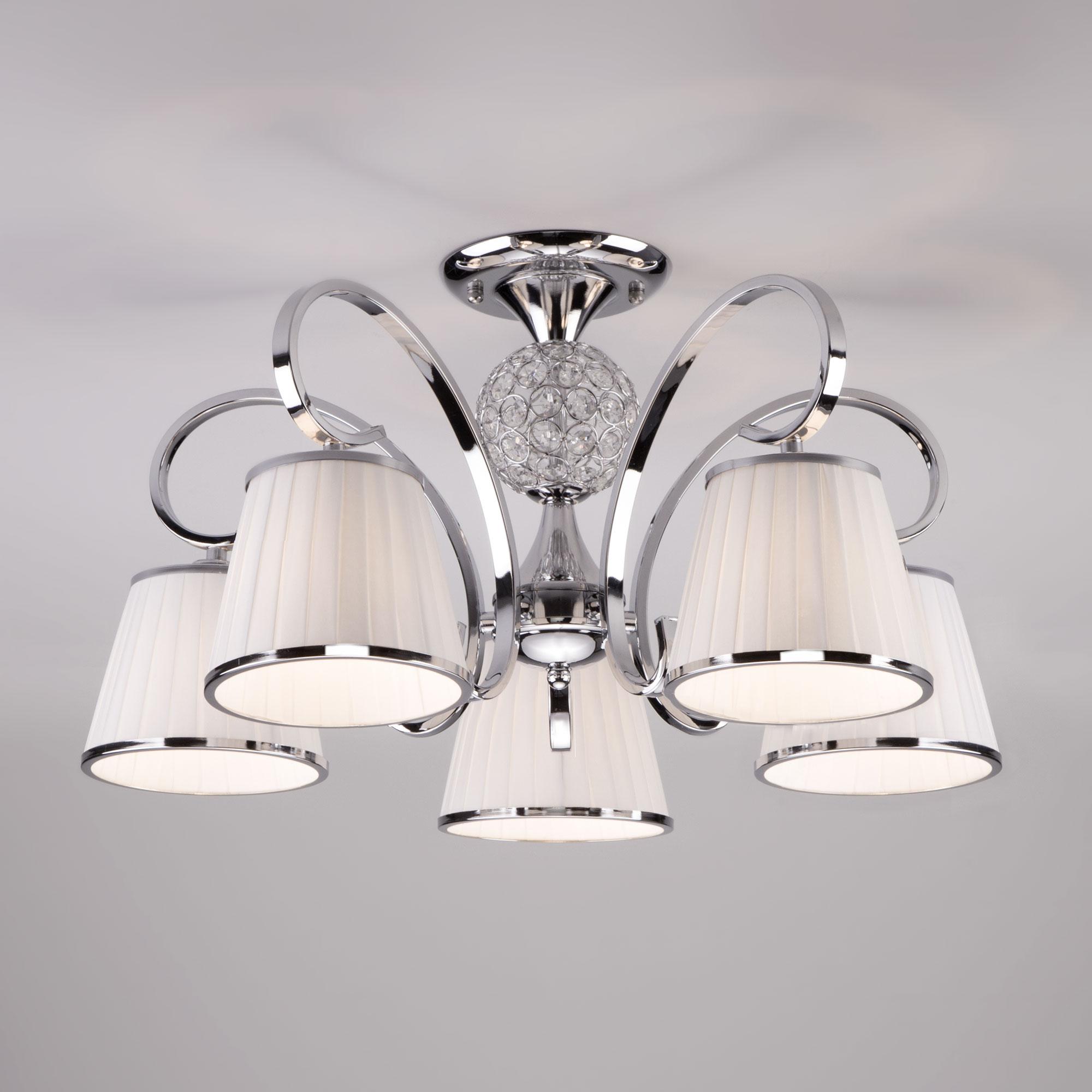 Потолочная люстра с абажурами Eurosvet 60088/5 хром