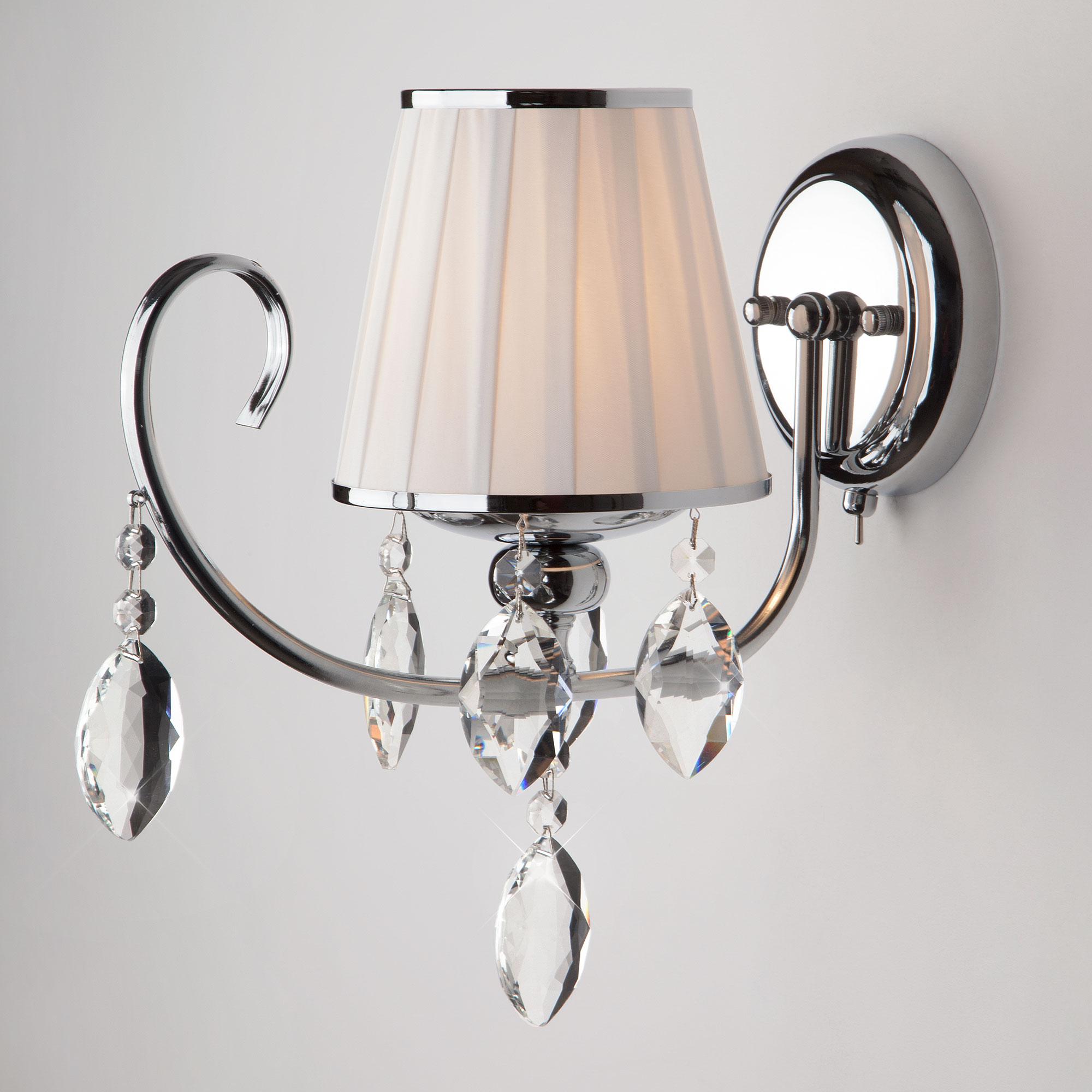 Бра с абажуром и хрусталем Eurosvet 10021/1 хром