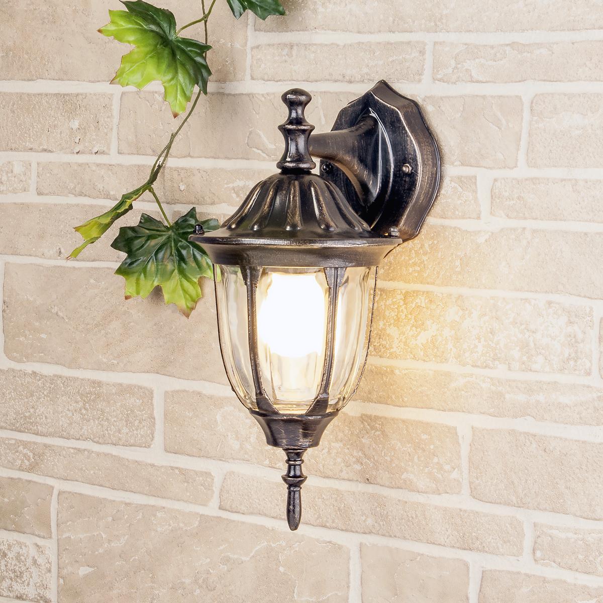 Уличный настенный светильник Elektrostandard GL 1002D черное золото