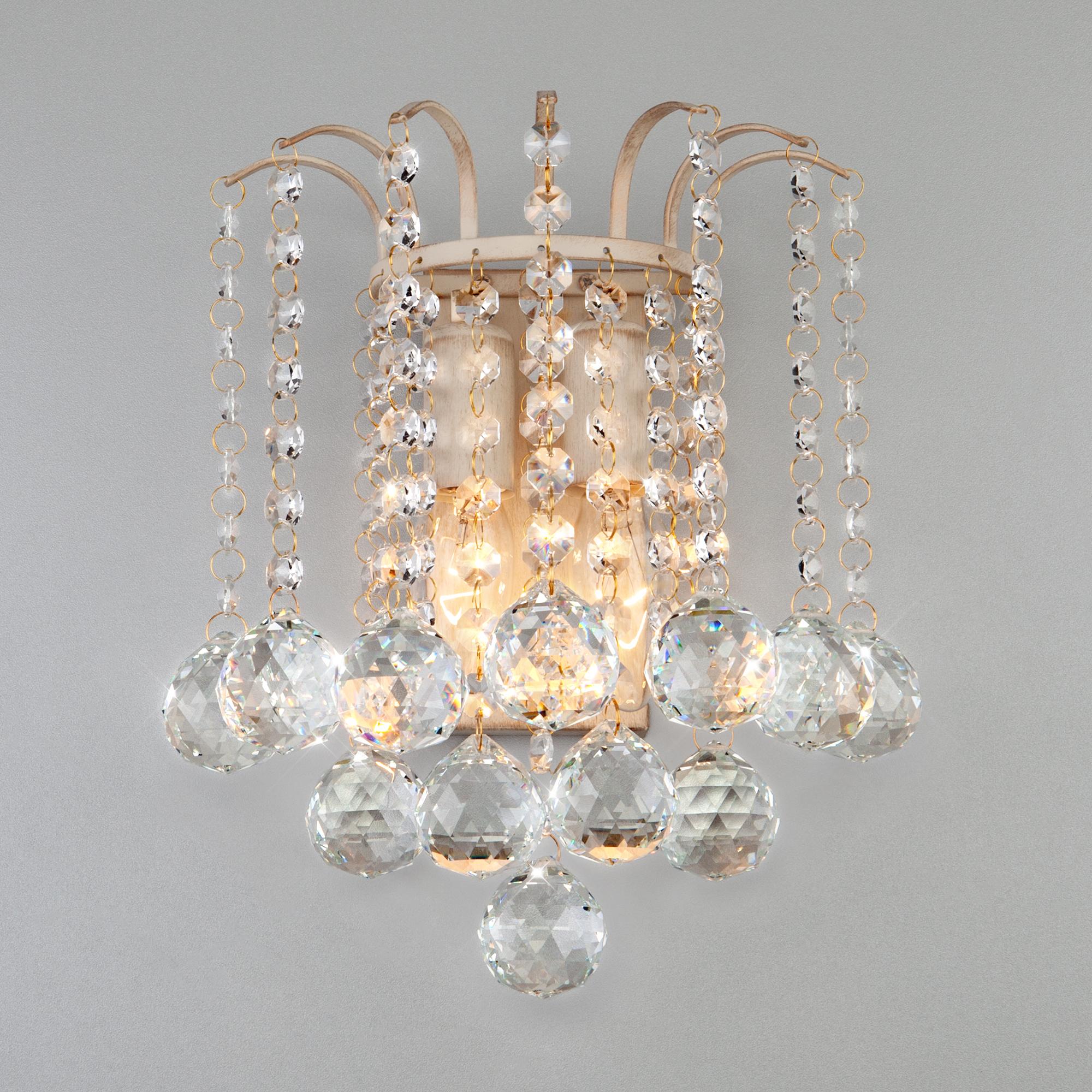 Бра с хрусталем Eurosvet 3299/2 белый с золотом