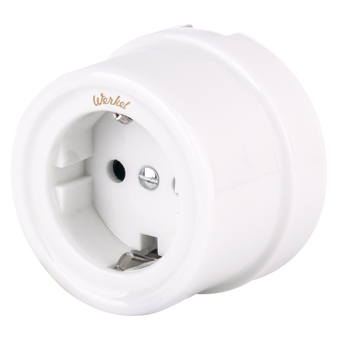 Розетка с заземлением белый ретро Werkel WL18-03-01