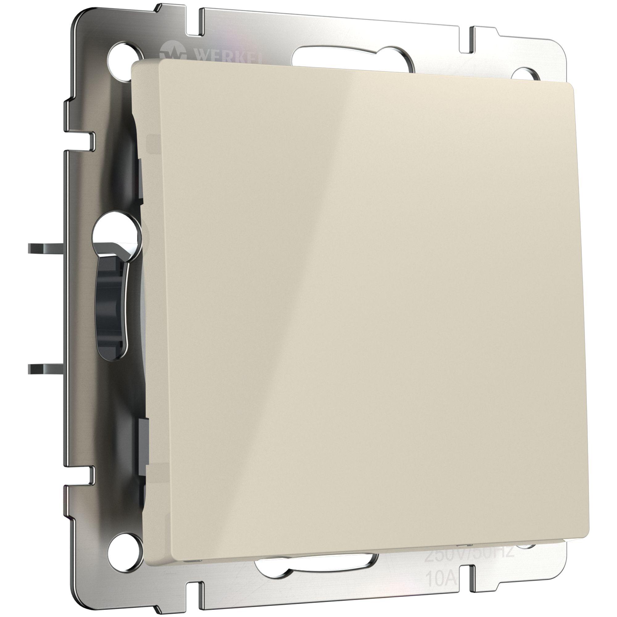 Выключатель одноклавишный проходной слоновая кость Werkel W1112003