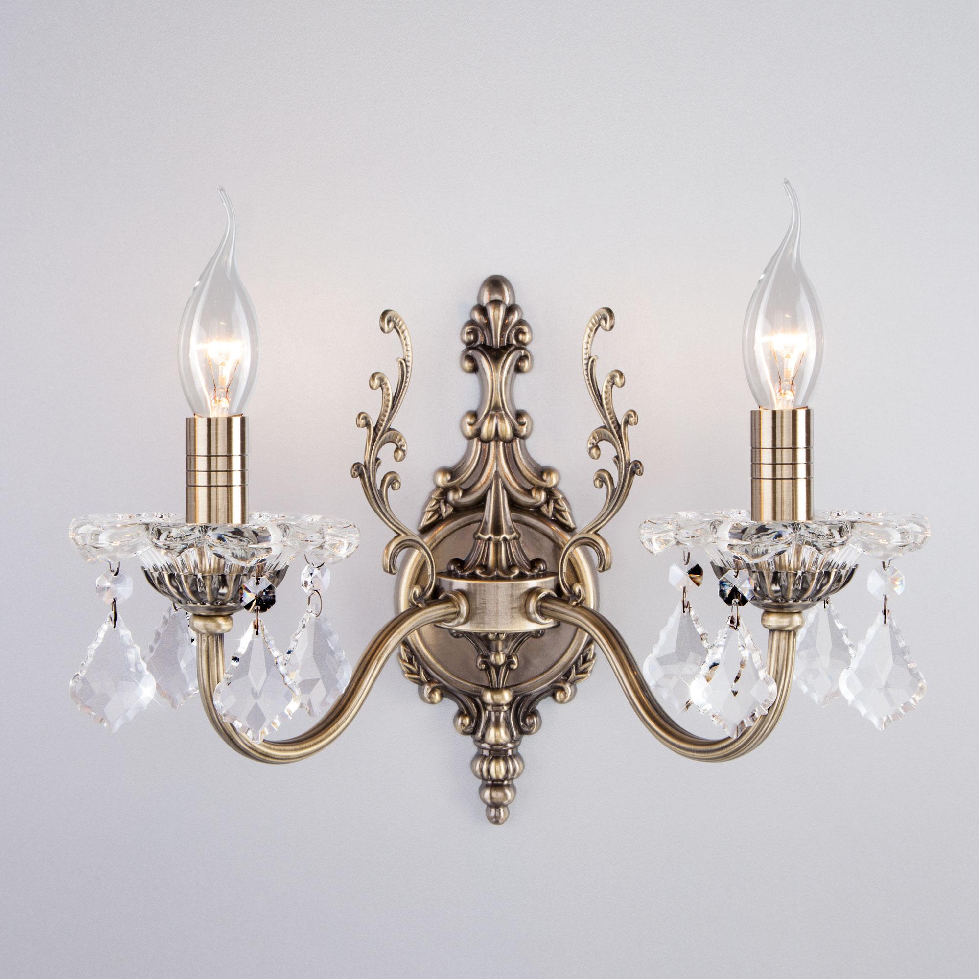 Бра с хрусталем Eurosvet 3281/2 античная бронза