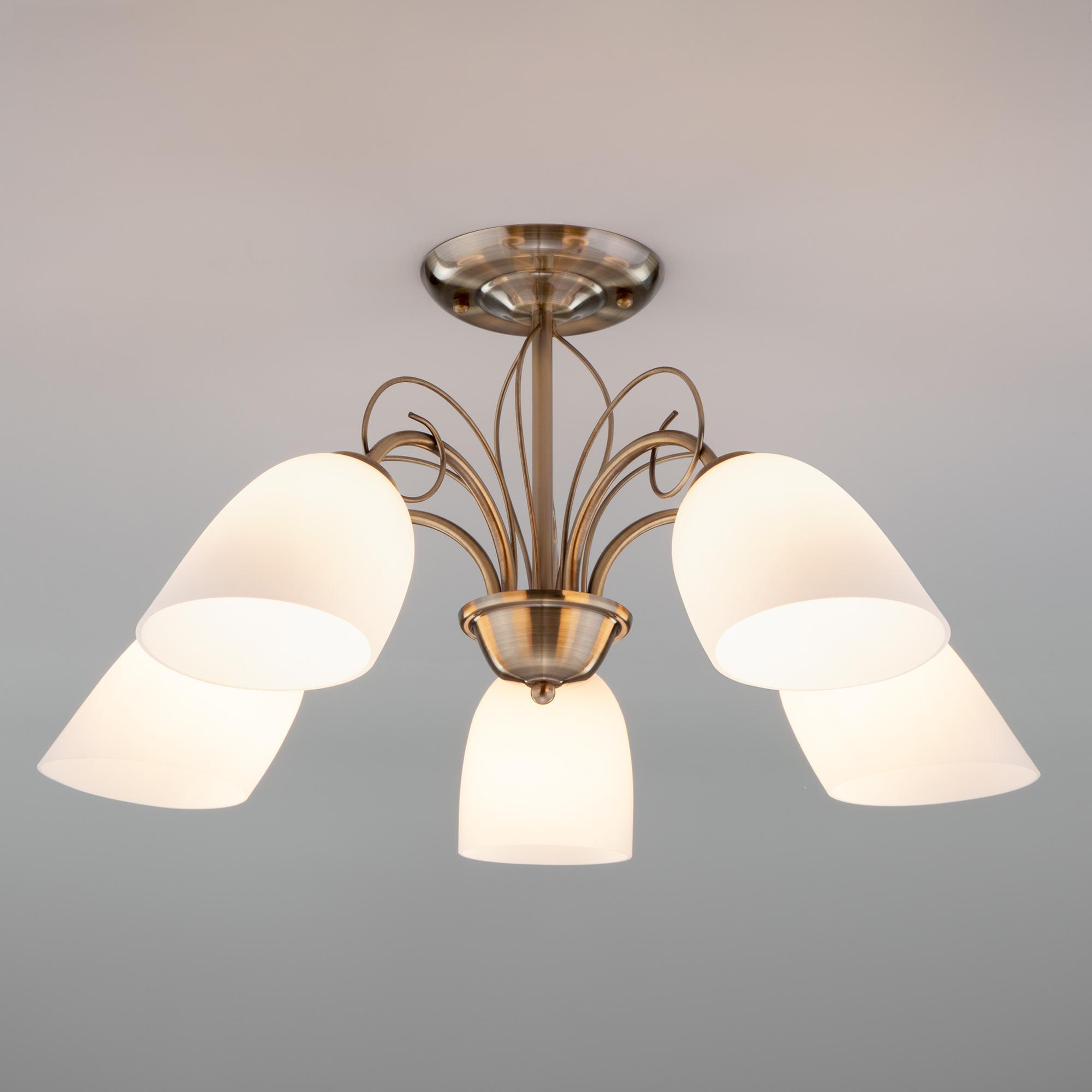 Люстра с плафонами Eurosvet 30107/5 античная бронза