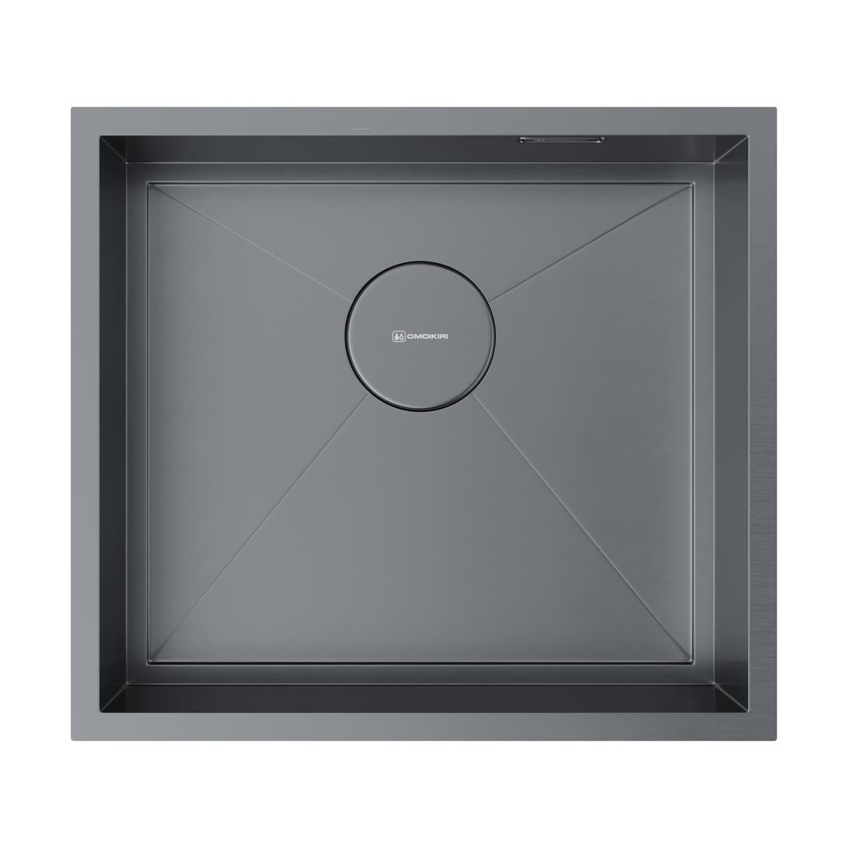 Интегрированная кухонная мойка Omoikiri Kasen 49-16 INT GM вороненая сталь 4997055