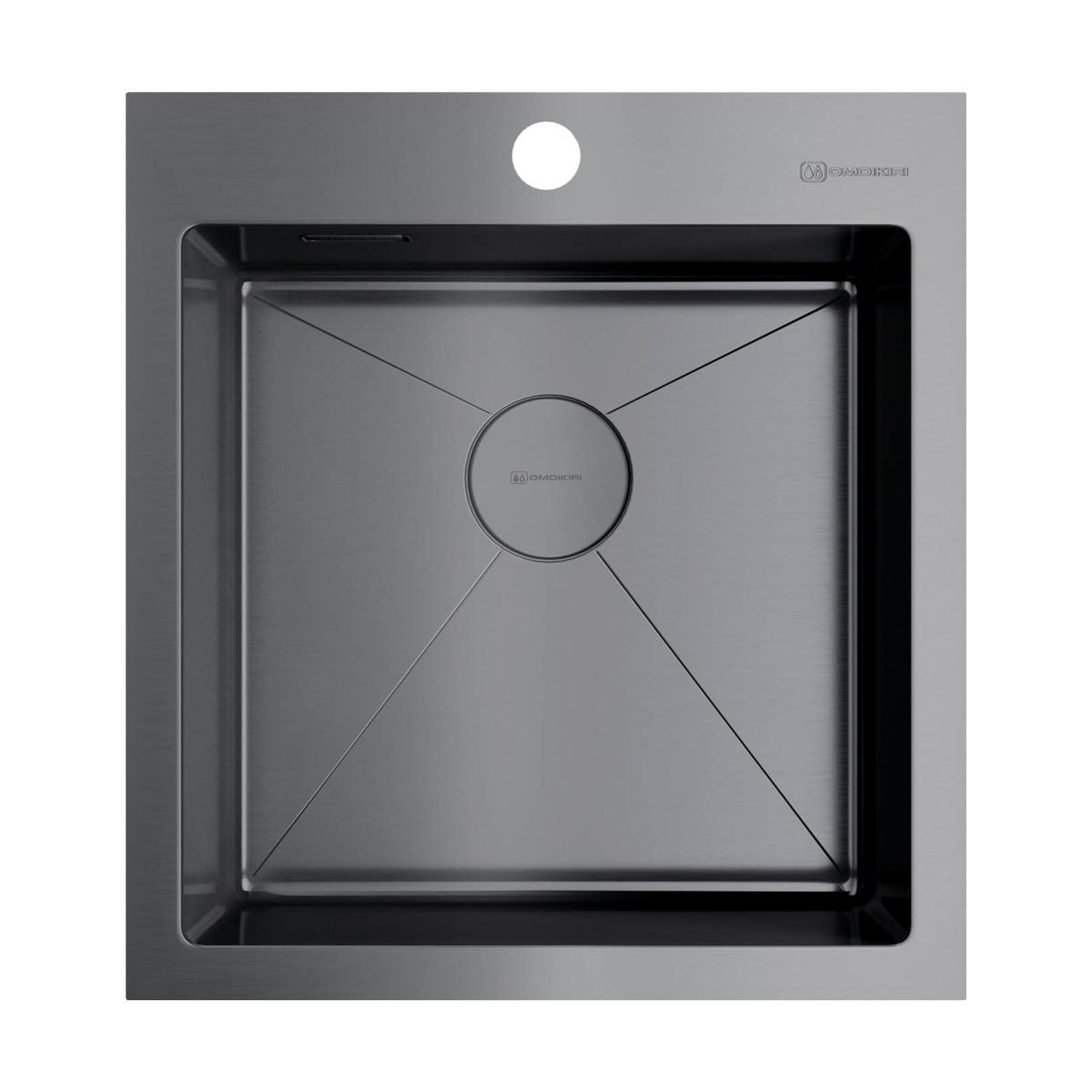 Врезная кухонная мойка Omoikiri Akisame 46-GM вороненая сталь 4973095