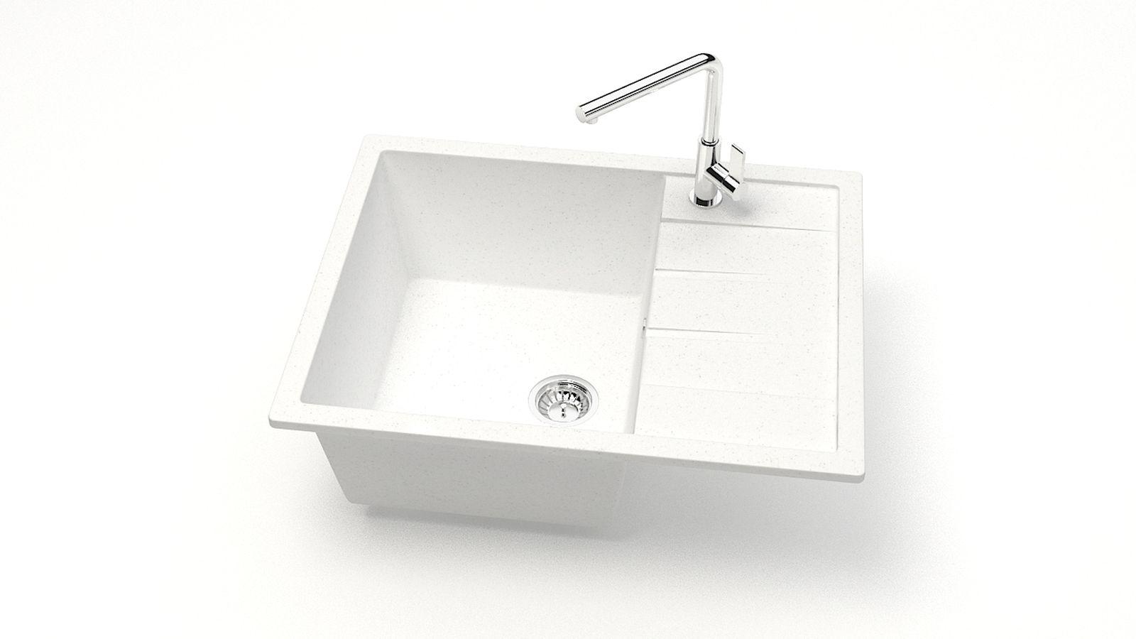 Мойка кухонная ZETT lab. T151Q001 белый лёд