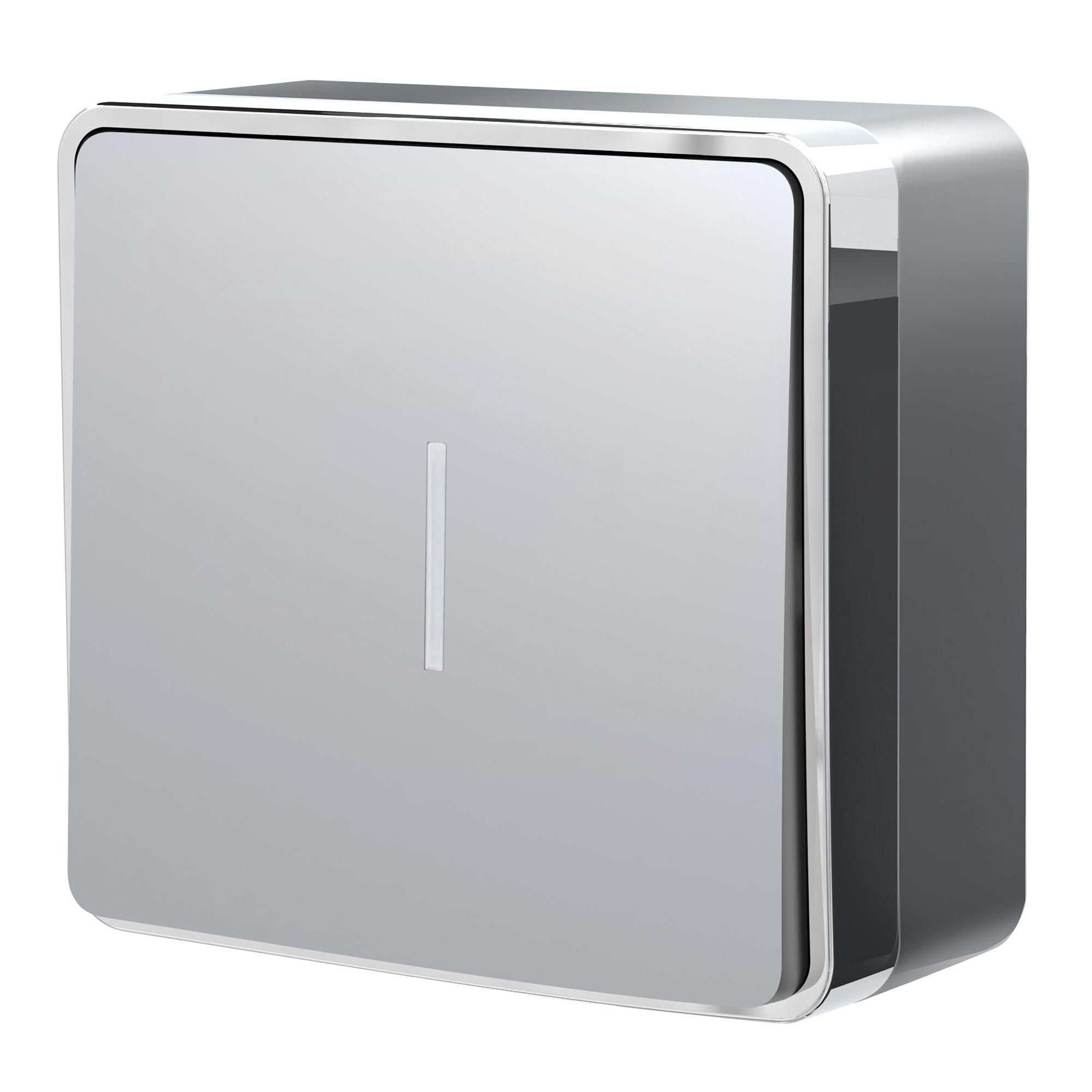 Выключатель одноклавишный с подсветкой Gallant серебряный Werkel W5010106