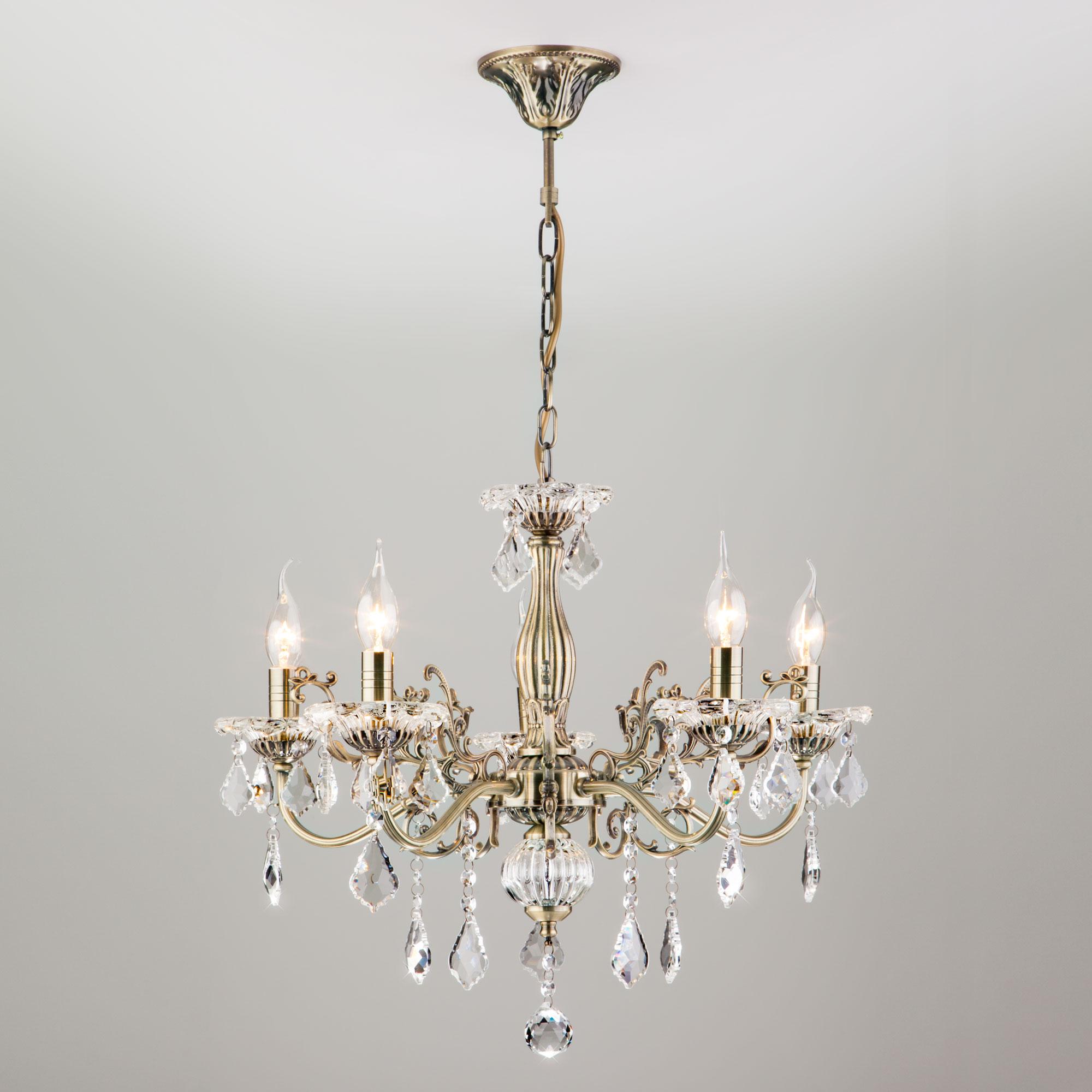 Люстра с хрусталем Eurosvet 3281/5 античная бронза