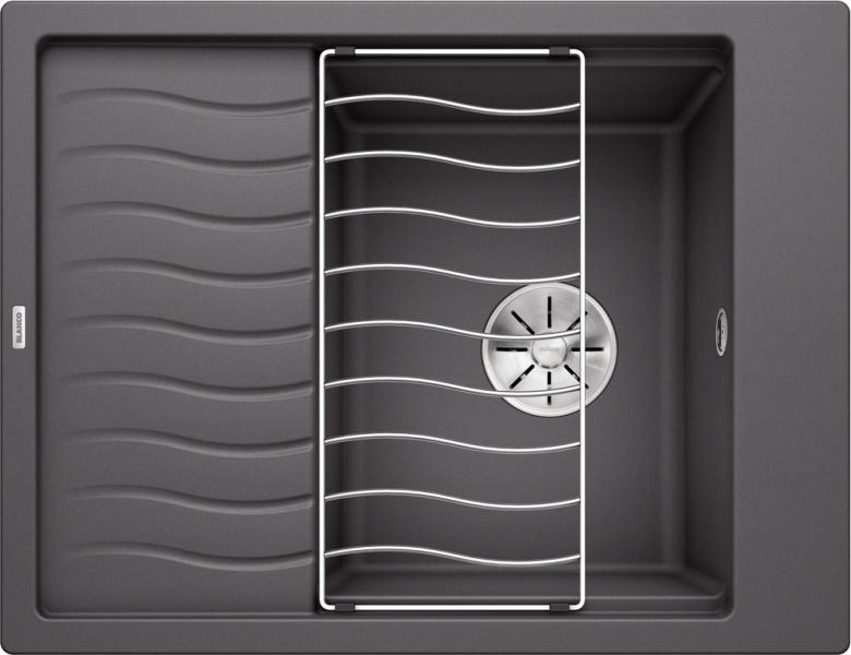 Врезная кухонная мойка Blanco ELON 45S SILGRANIT PuraDur темная скала