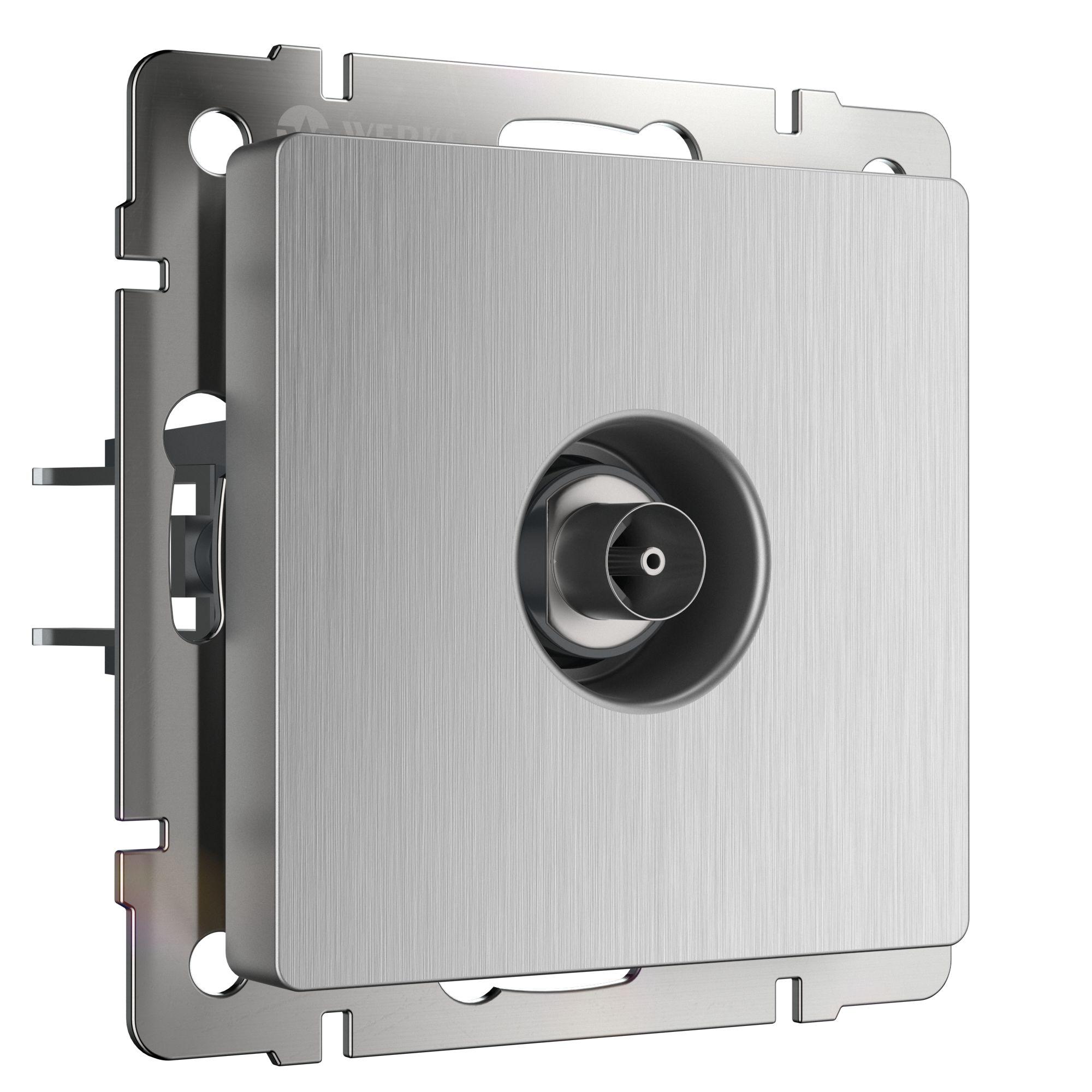 ТВ-розетка оконечная cеребряный рифленый Werkel W1183009