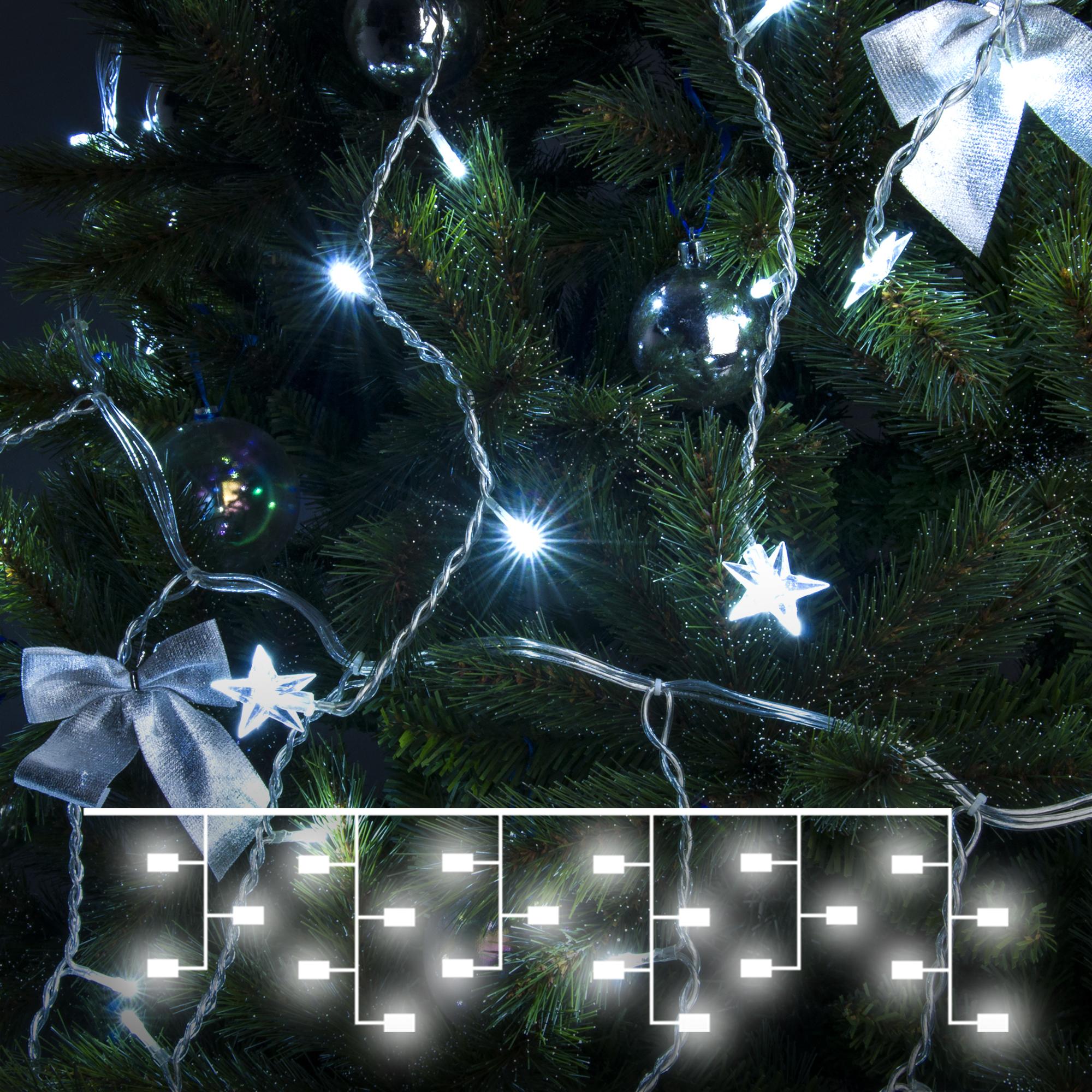 Гирлянда бахрома Eurosvet белый 1,8*0,5м IP20 100-002