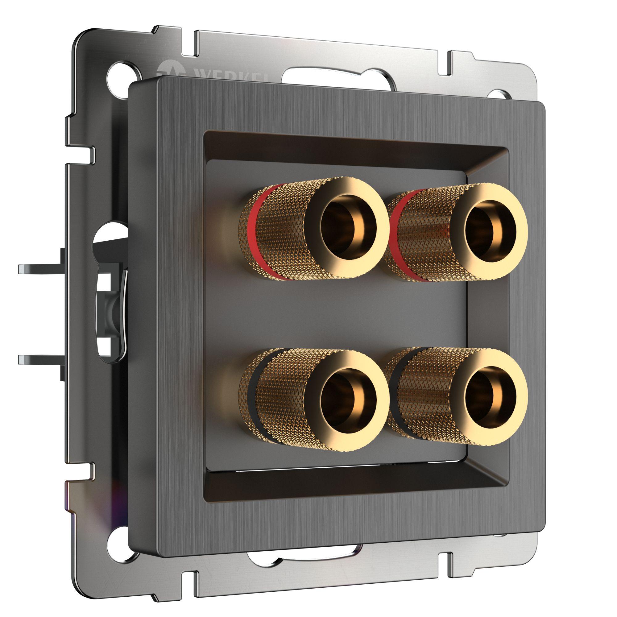 Акустическая розетка графит рифленый Werkel W1185004