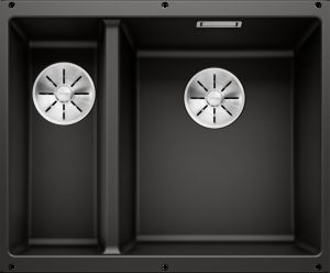 Врезная кухонная мойка Blanco SUBLINE 340/160-U SILGRANIT PuraDur (чаша справа) черный