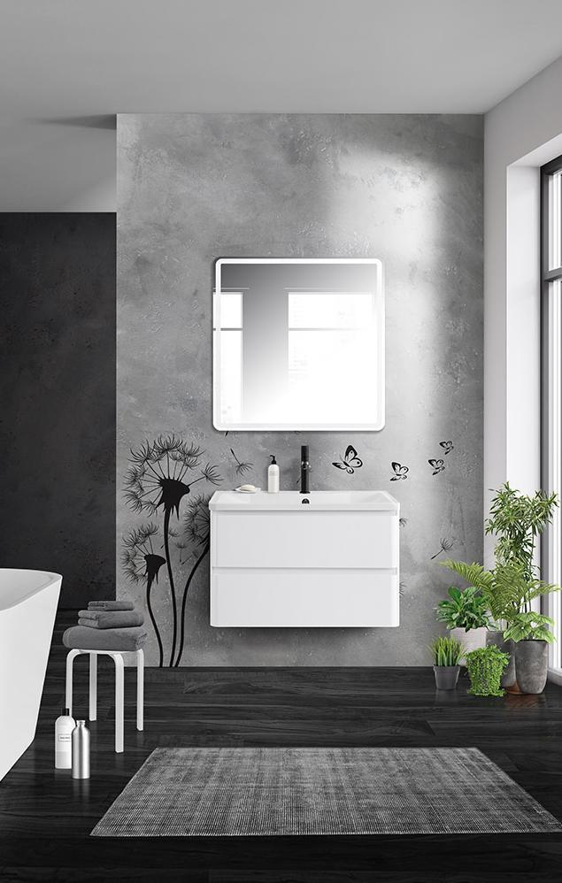Тумба под раковину подвесная с ящиками 900x450x500 BelBagno ALBANO Bianco Lucido ALBANO-900-2C-SO-BL