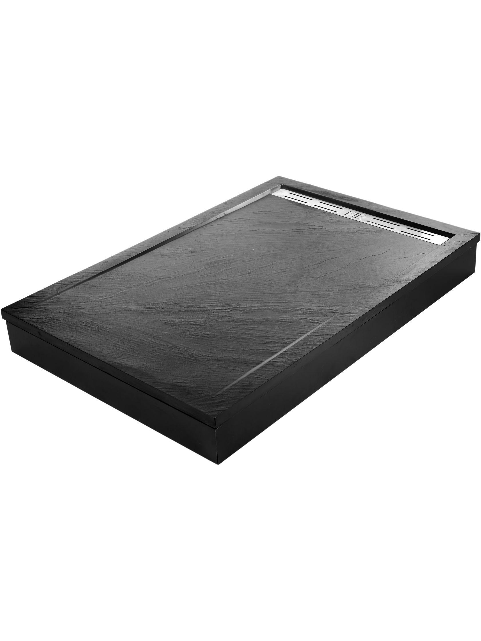 Душевой поддон с сифоном WeltWasser WW TRS 10090 STONE-BL 100х90х3 10000005450 черный